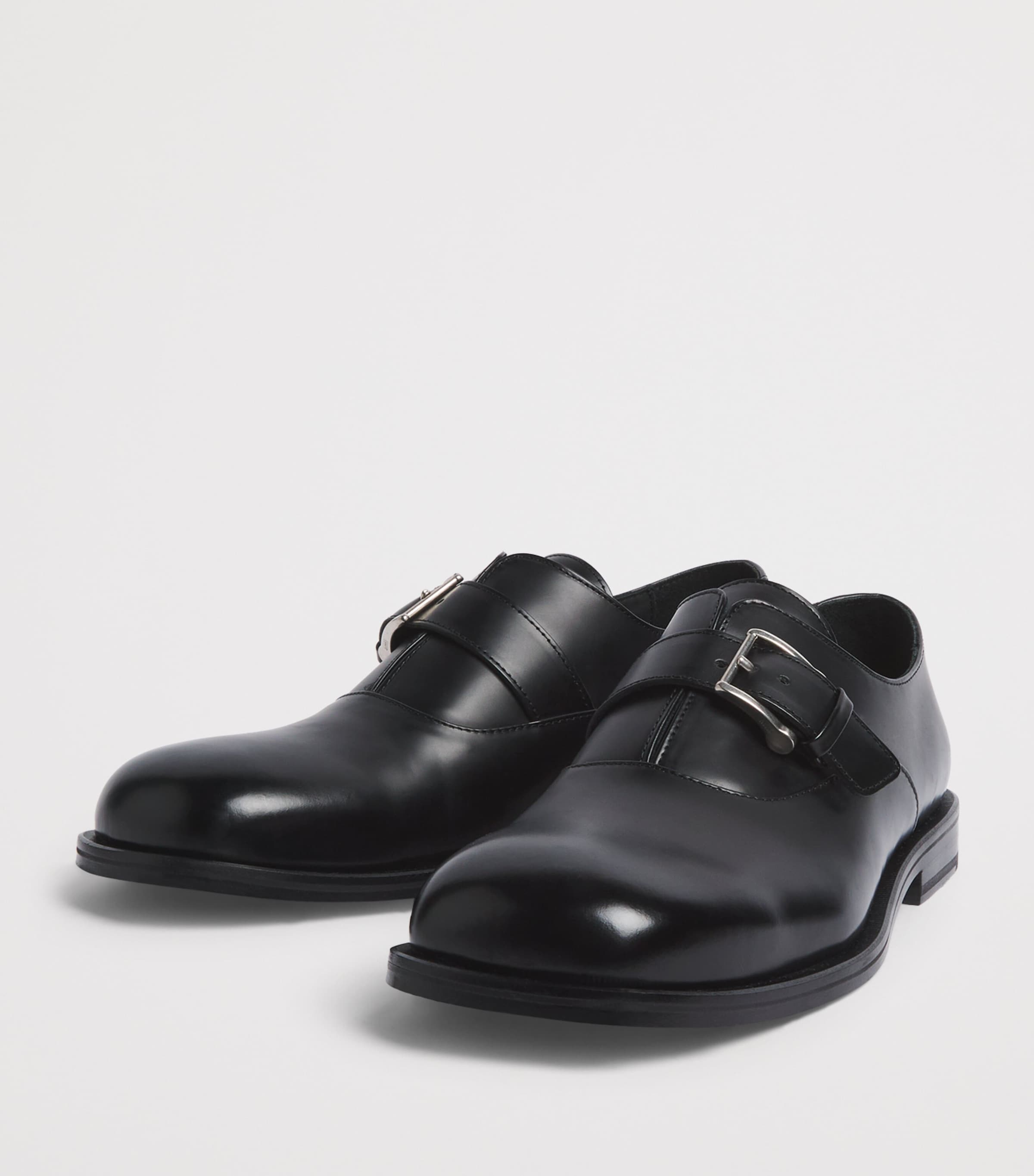 AMI Paris Leather Monk Strap Shoes Noir Image 3