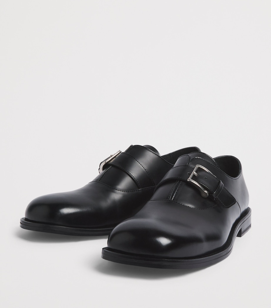 AMI Paris Leather Monk Strap Shoes Noir Image 3