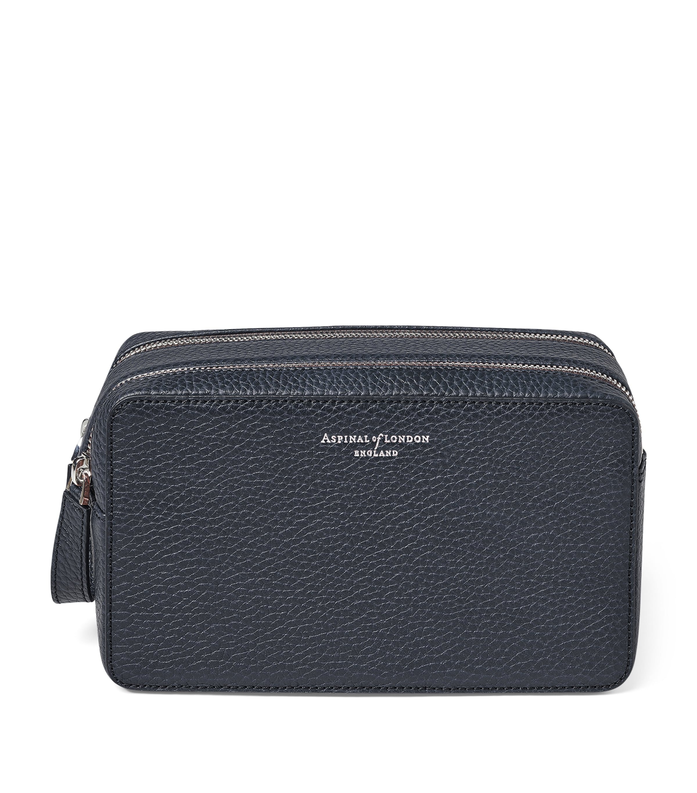 Leather Mount Street Toiletries Bag NAVY Image 2