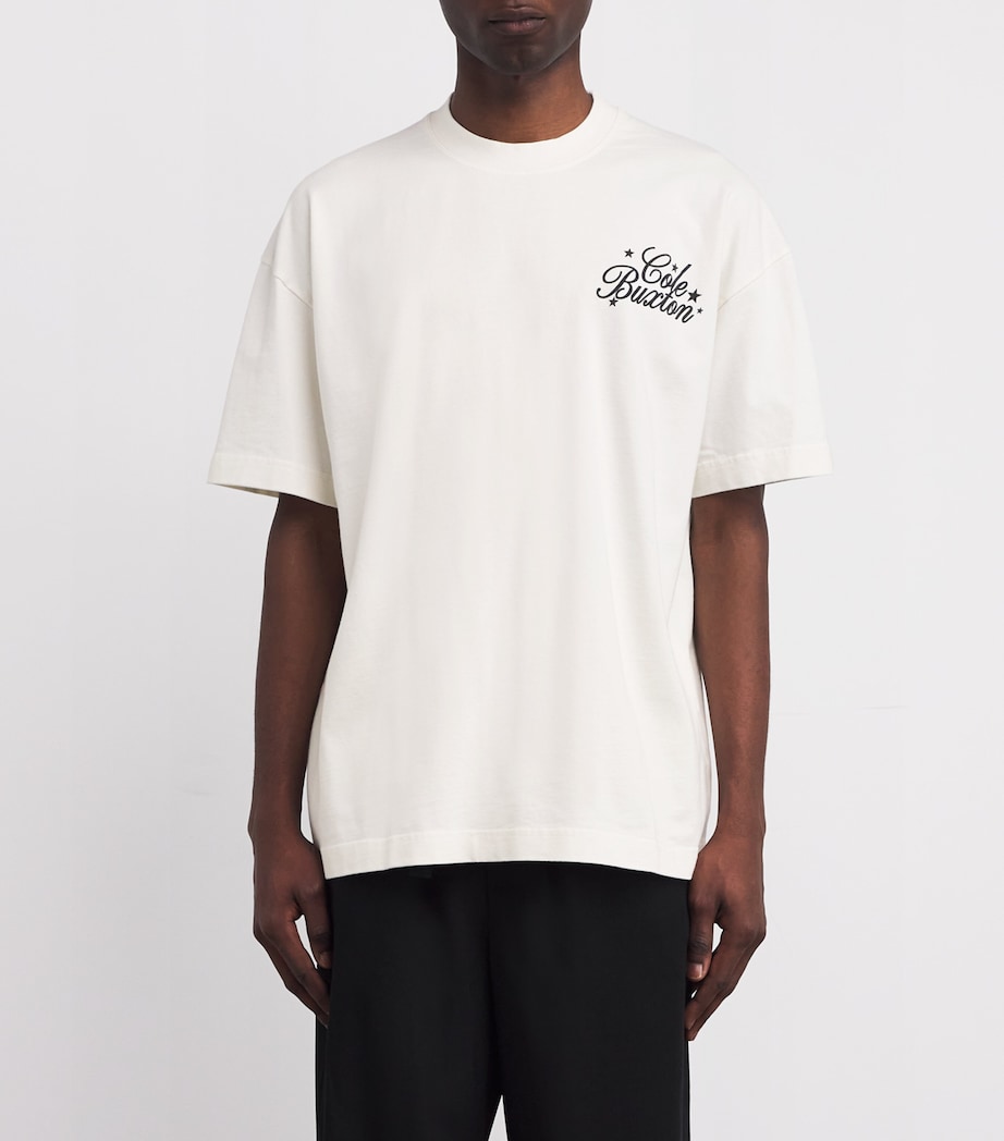 Cotton Stars Serif Print T-Shirt 101 VINTAGE WHITE Image 3