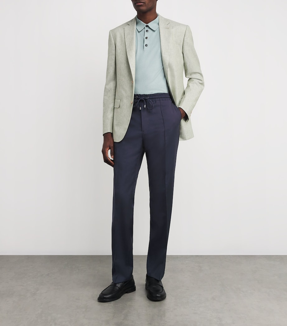 Stretch-Wool Drawstring Trousers 01BLU NAVY Image 2