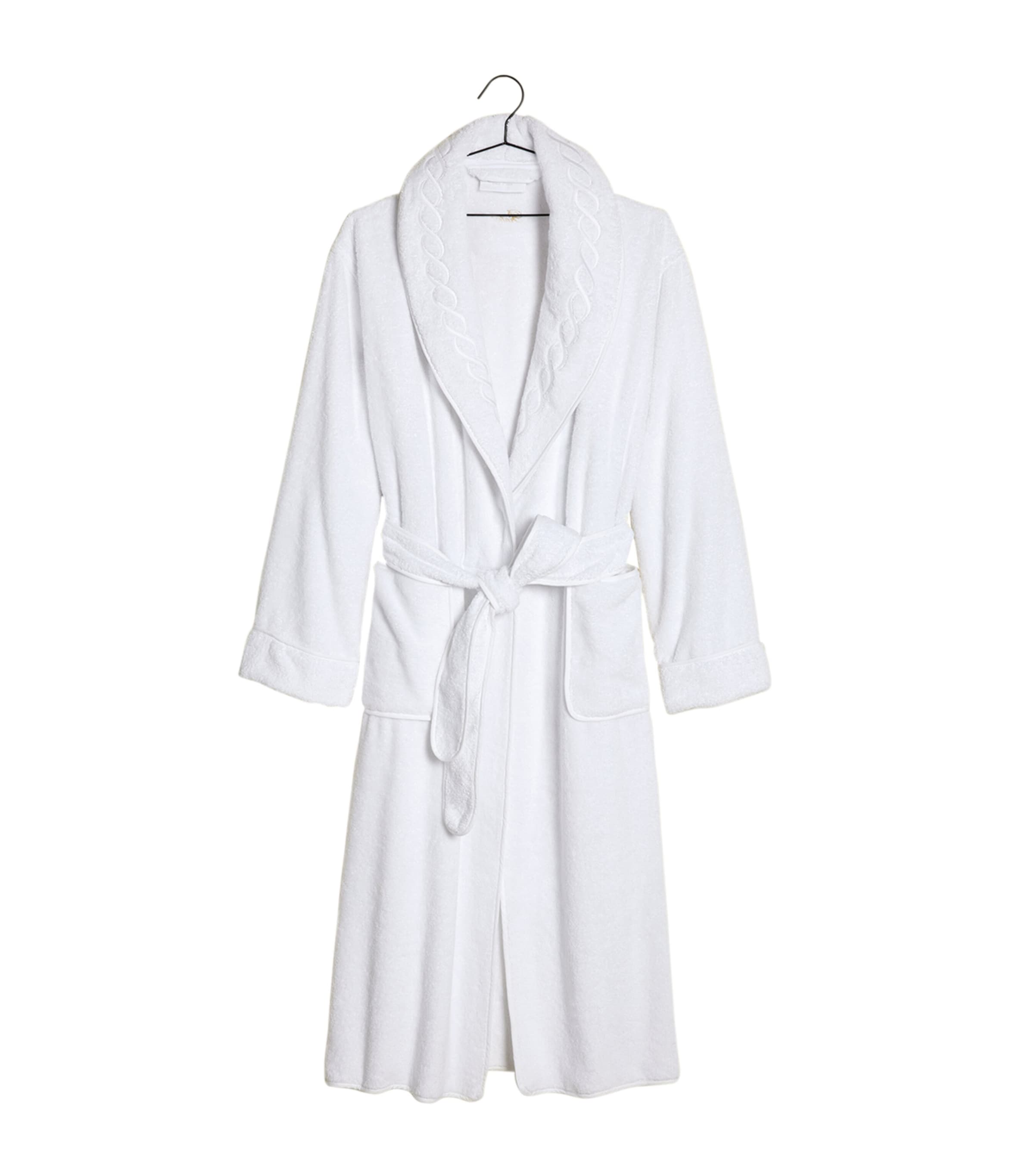Cotton Treccia Bathrobe (Extra Large) WHITE/WHITE Image 3