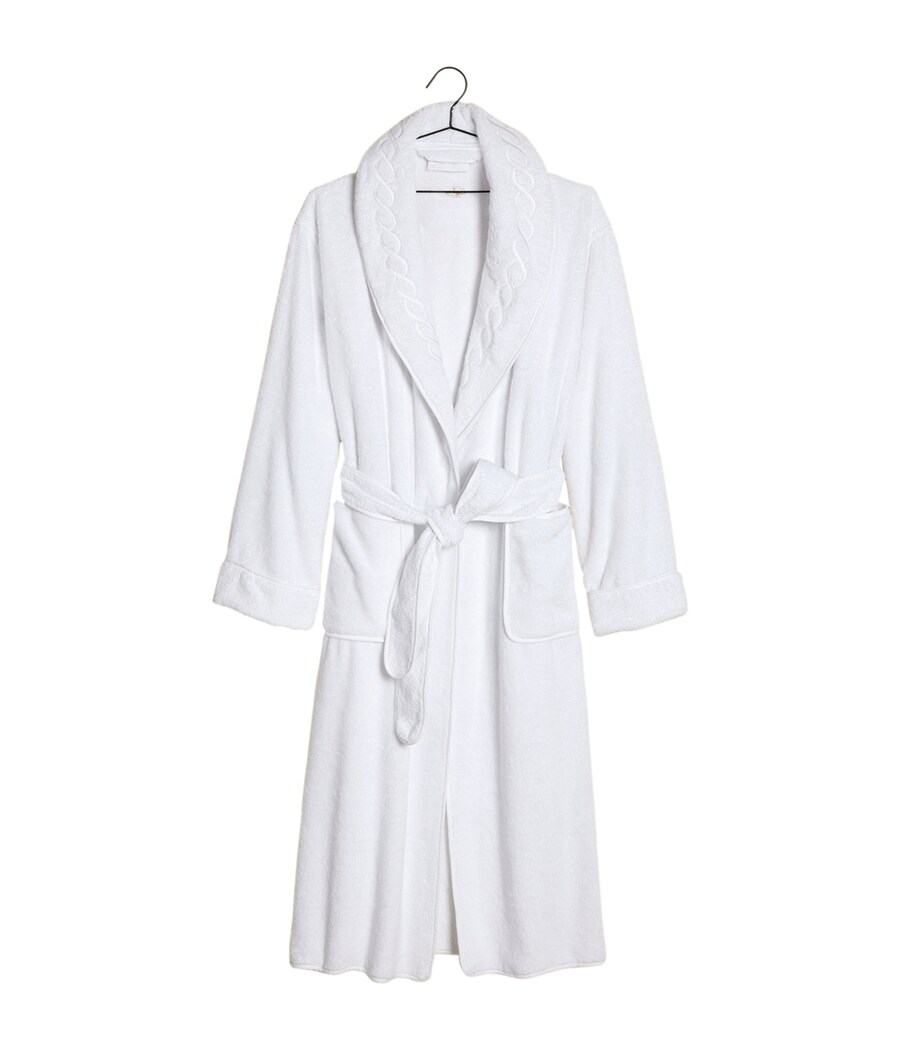 Cotton Treccia Bathrobe (Extra Large) WHITE/WHITE Image 3