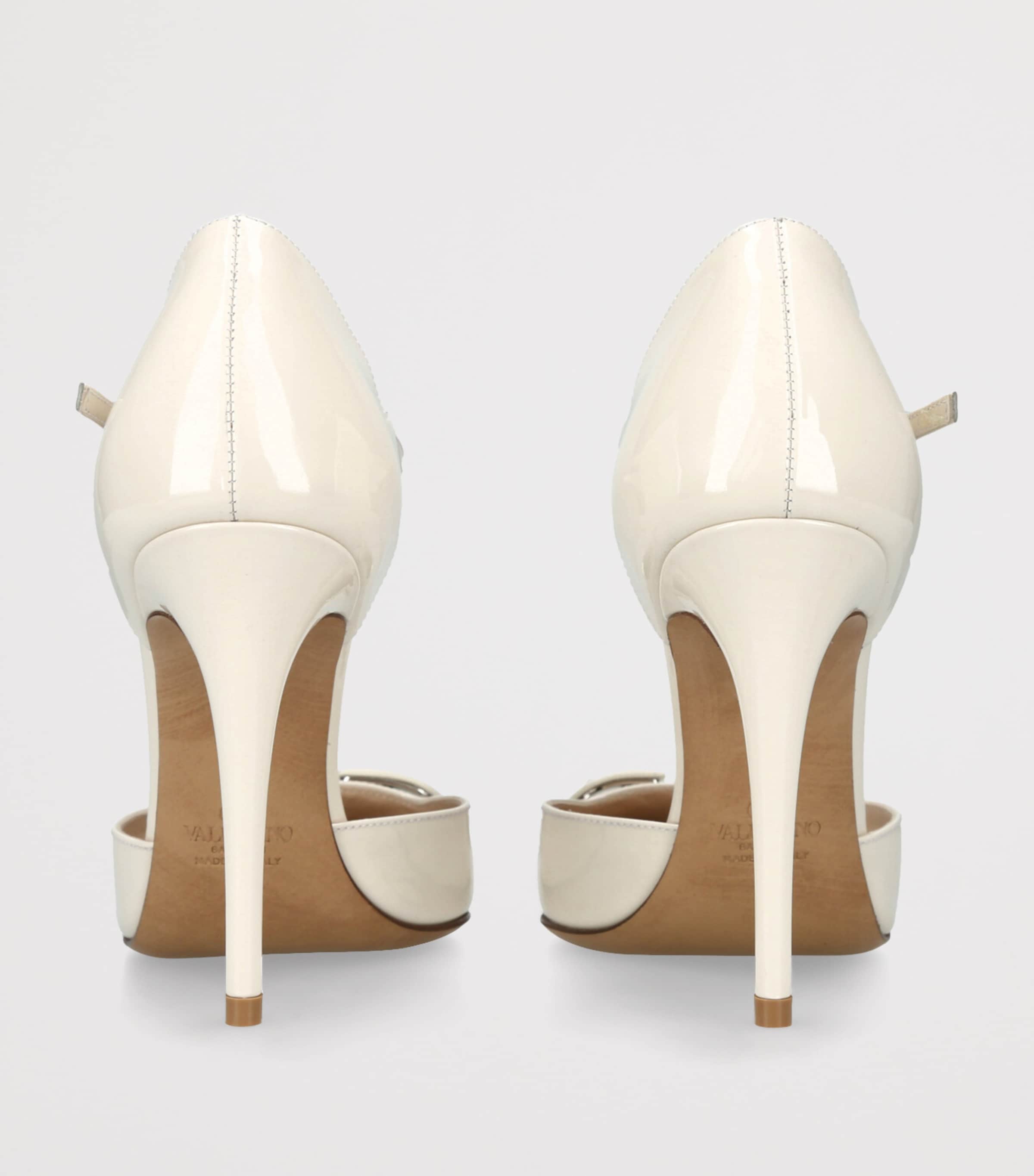 Valentino Garavani Patent Leather VLogo D’Orsay Pumps 100 White Image 2