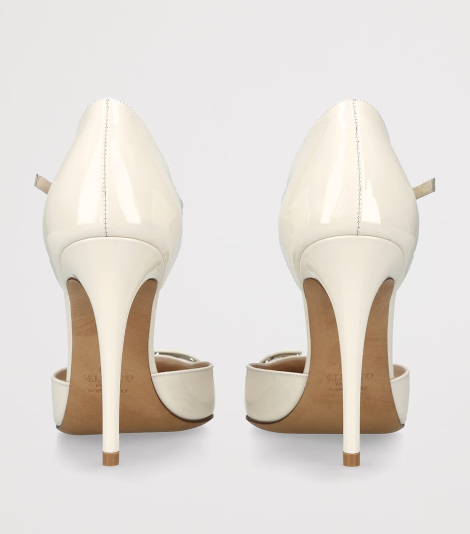 Valentino Garavani Patent Leather VLogo D’Orsay Pumps 100 White Image 2