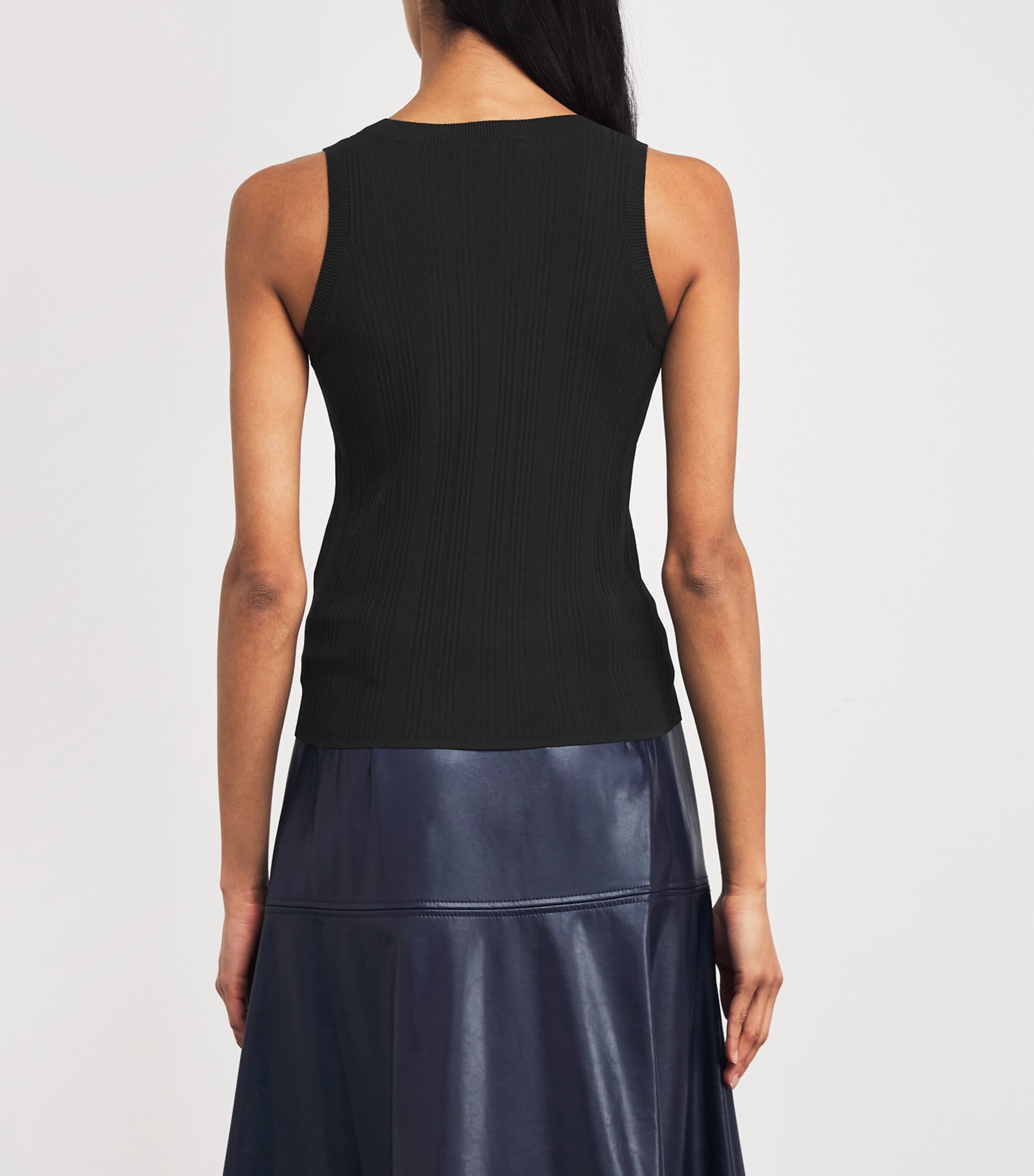 Weekend Max Mara Womens Rib-Knit Tank Top Black Image 4