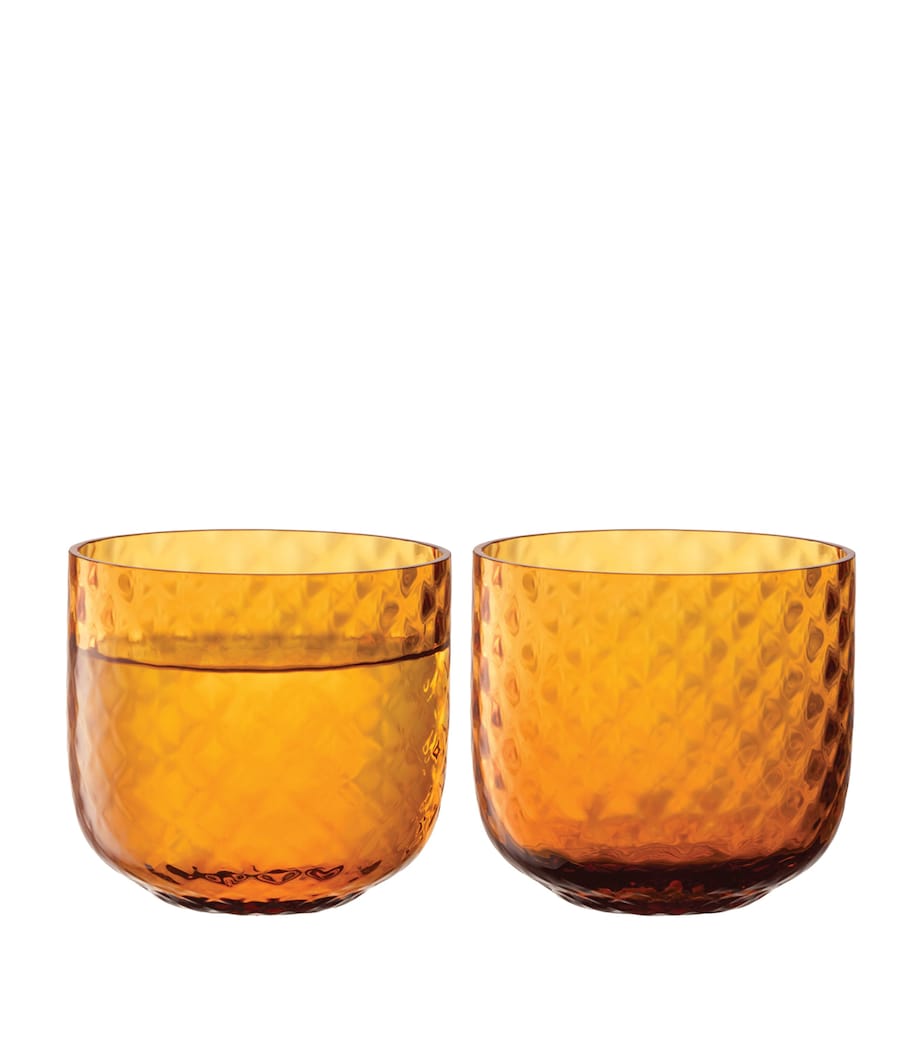 Set of 2 Dapple Tumblers (300ml) AMBER/ORANGE Image 2
