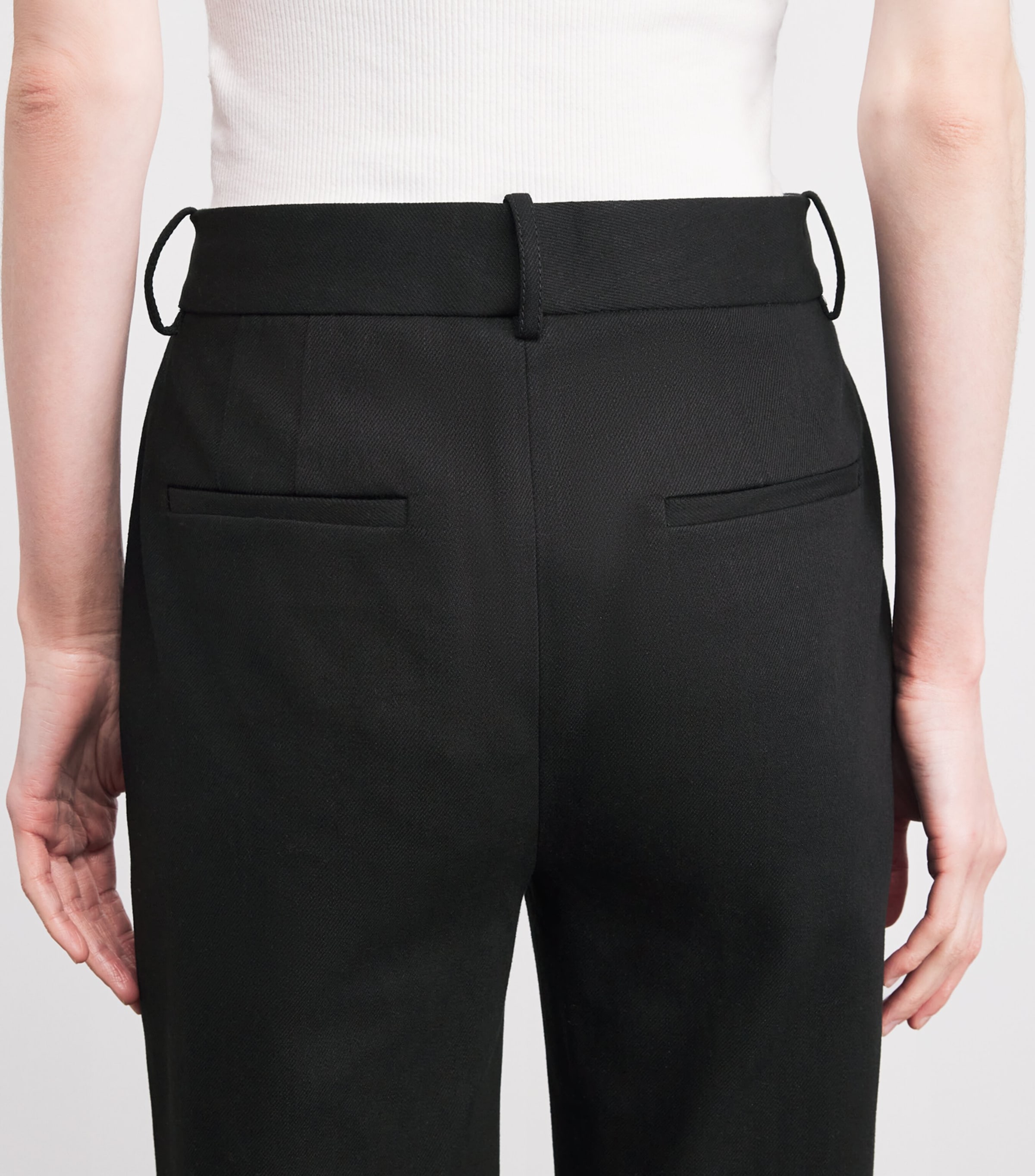 Adam Lippes Womens Denim Deeda Tailored Trousers Black Image 3