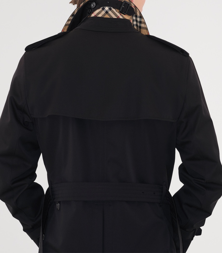 Cotton Kensington Short Trench Coat BLACK Image 10