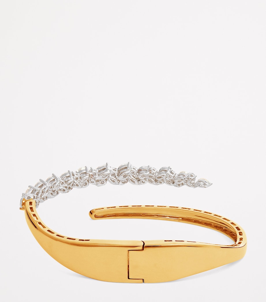 Mixed Gold and Diamond Bangle MIXED GOLD Image 3