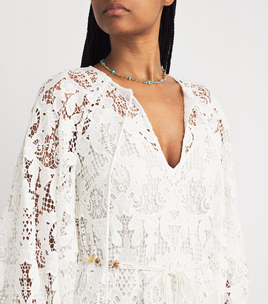 Zimmermann Womens Lace Coco Midi Dress Ivo Ivory Image 6