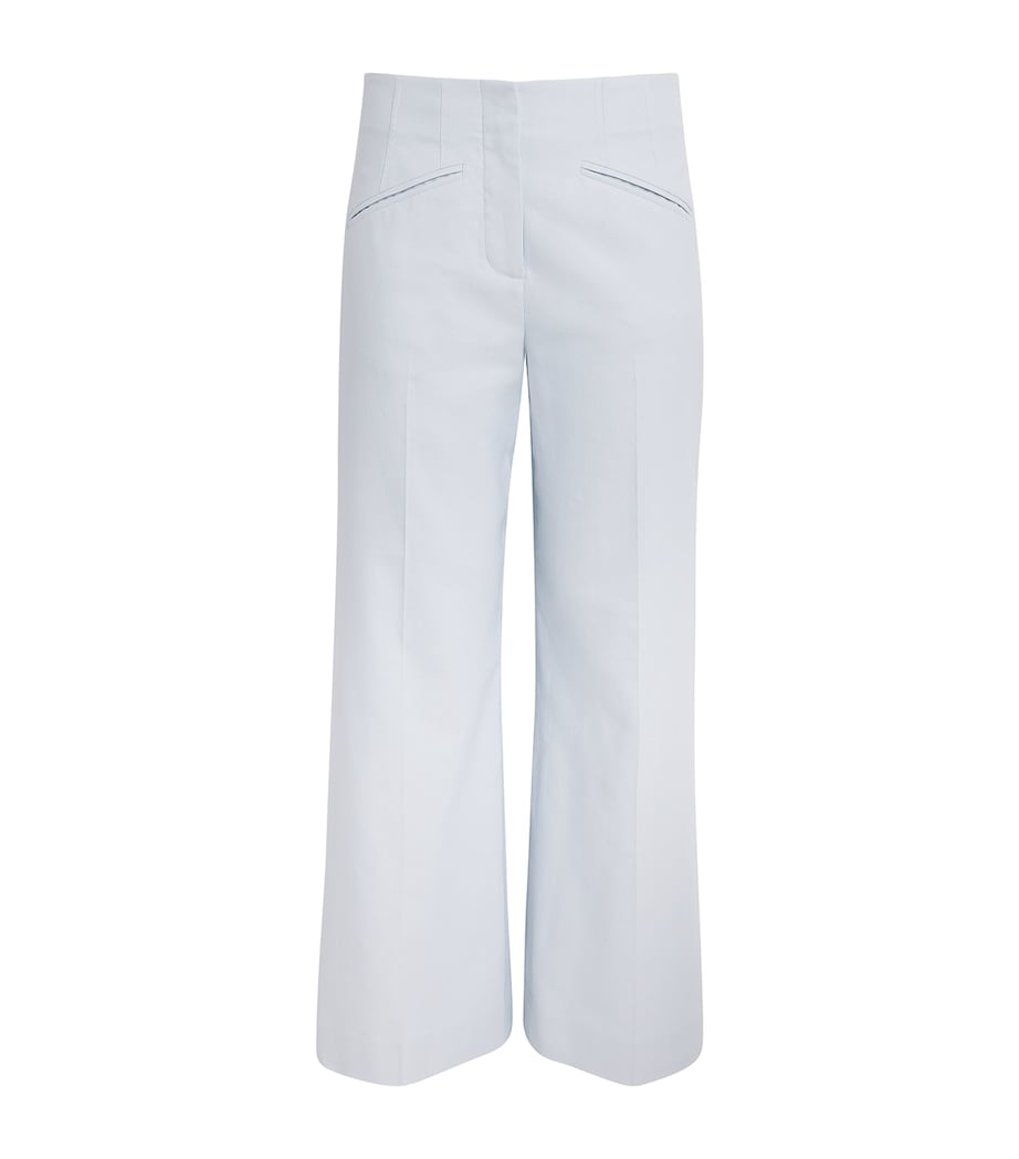 Veronica Beard Womens Cassidee Wide-Leg Trousers River Mist Image 1