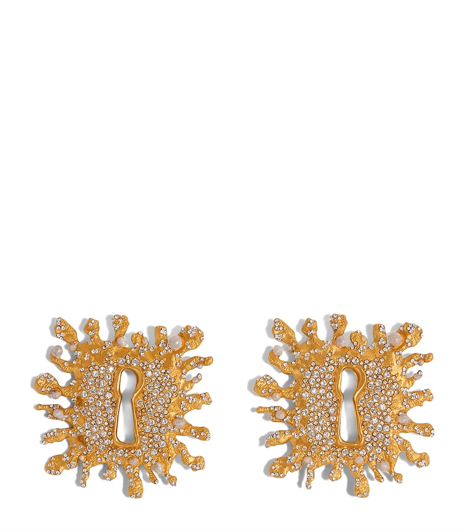 Schiaparelli Bijoux Keyhole Earrings Gold Image 1