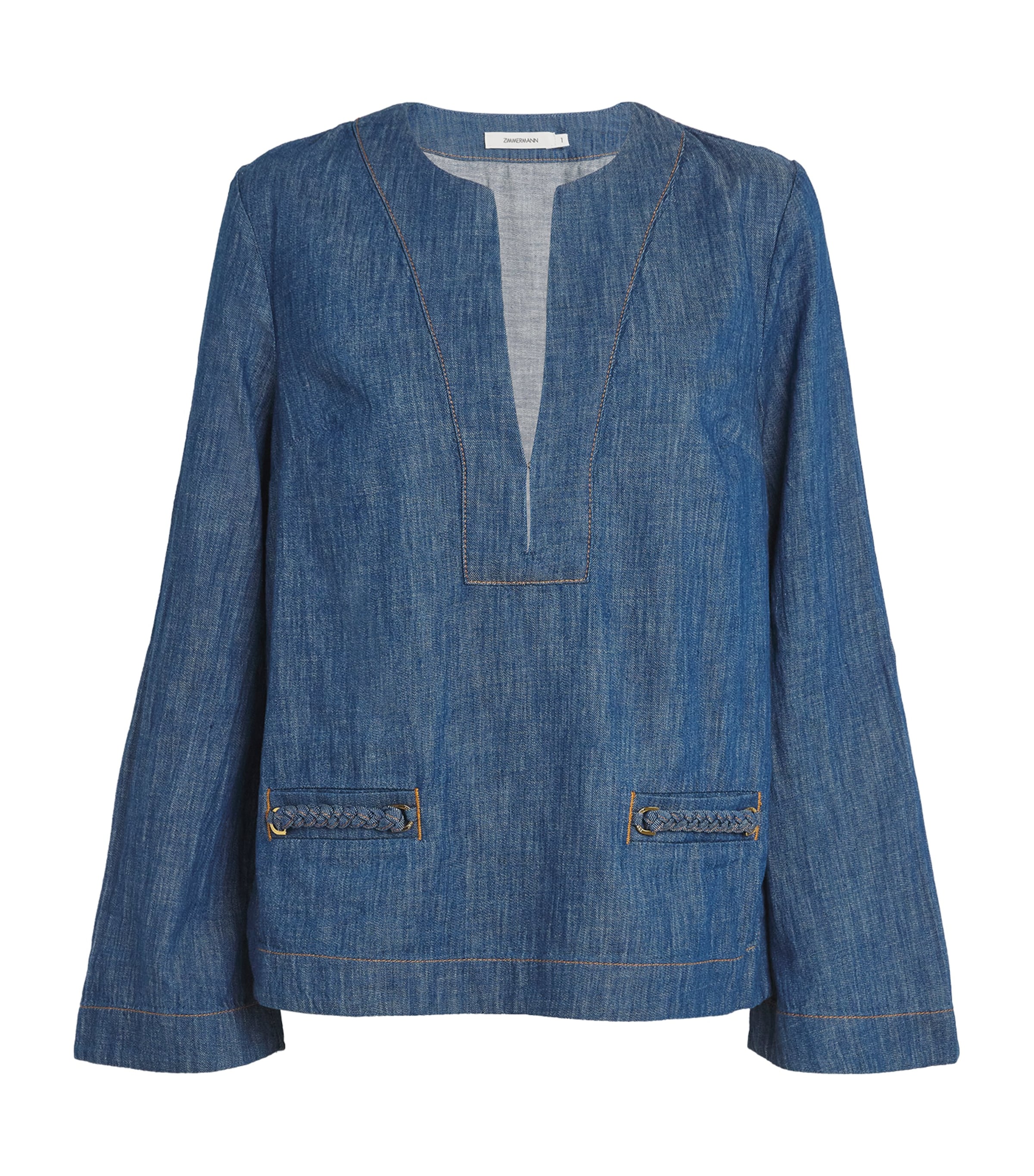 ZIMMERMANN WYLIE DENIM TUNIC TOP