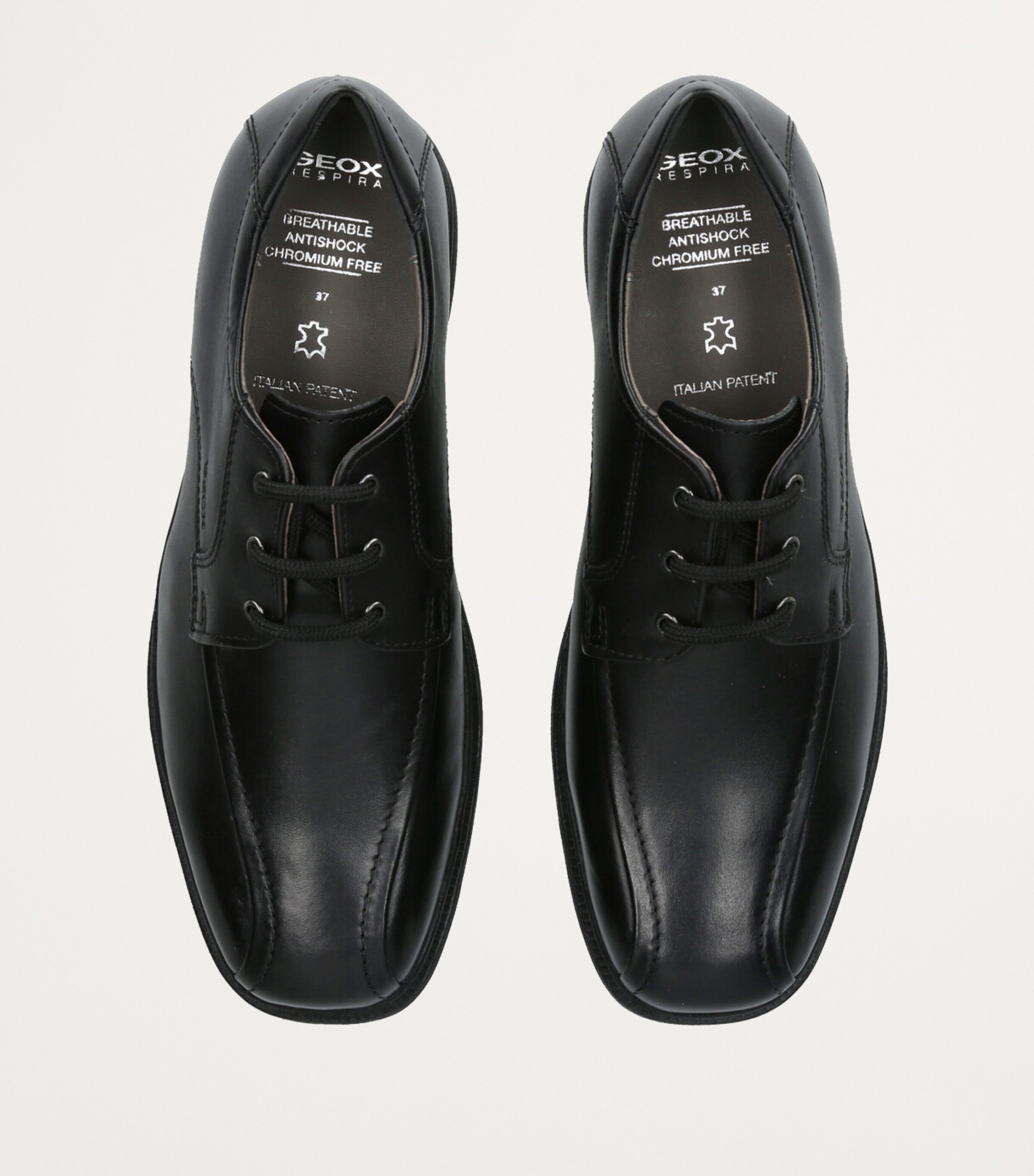 Geox Leather Federico Shoes Black Image 4