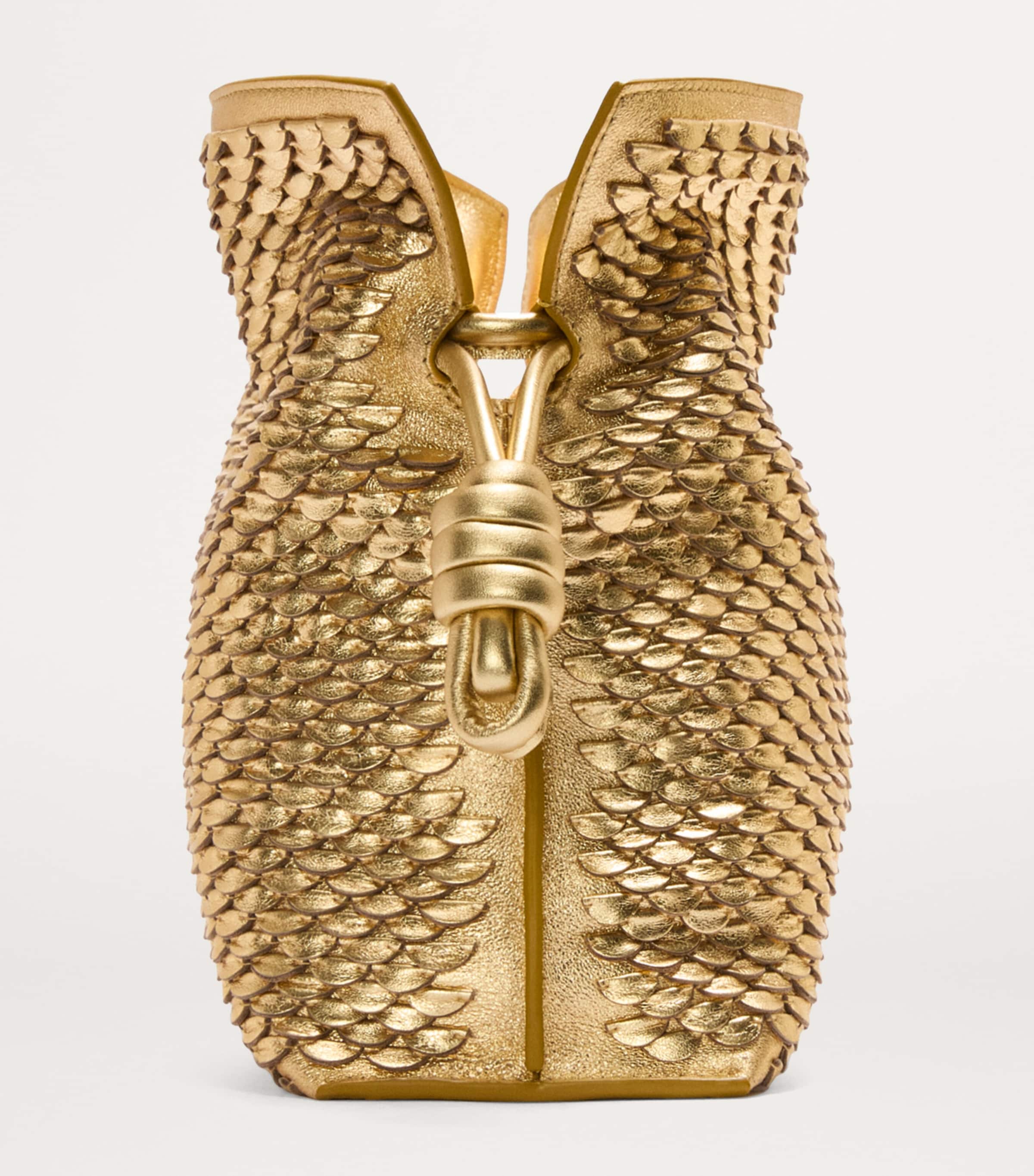 LOEWE Gold Medium Leather Scales Flamenco Clutch | Harrods US
