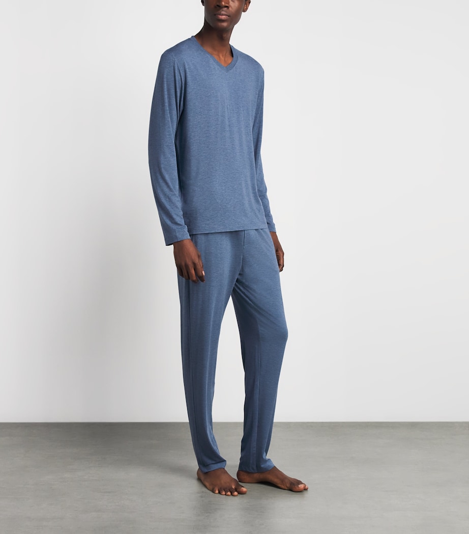 Hanro Mens Casual Pyjama Bottoms Tanzanite Image 2
