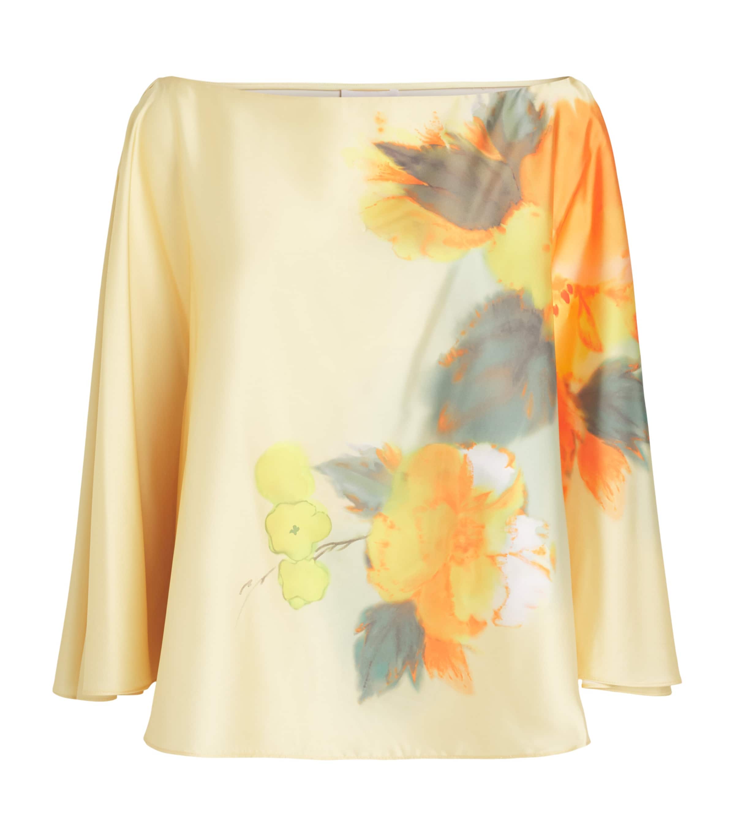 Cinq A Sept Womens Watercolour Floral Carole Top Smoke Sand Multi Image 1
