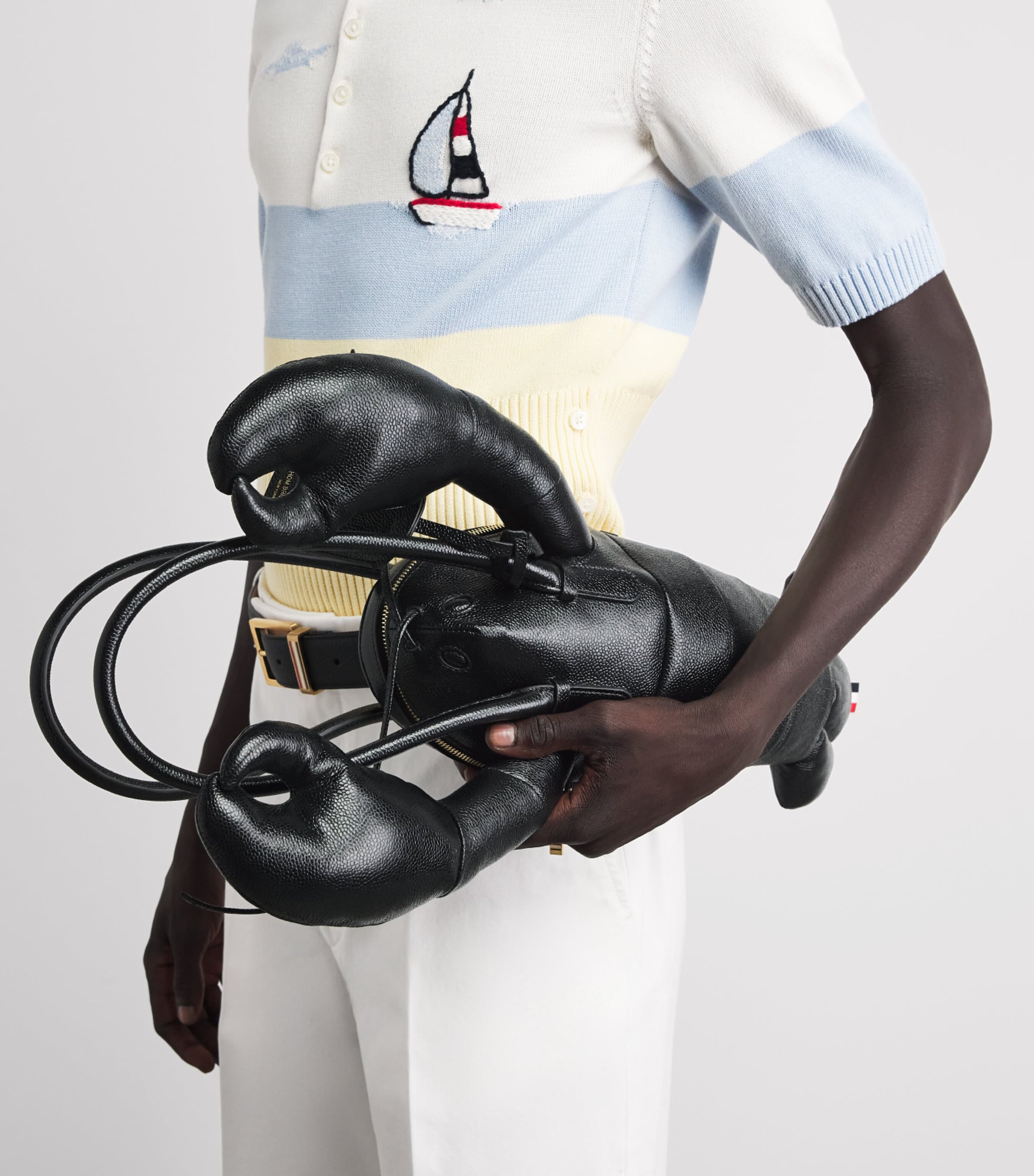 Thom Browne Pebble Grain Leather Lobster Bag Black Image 4