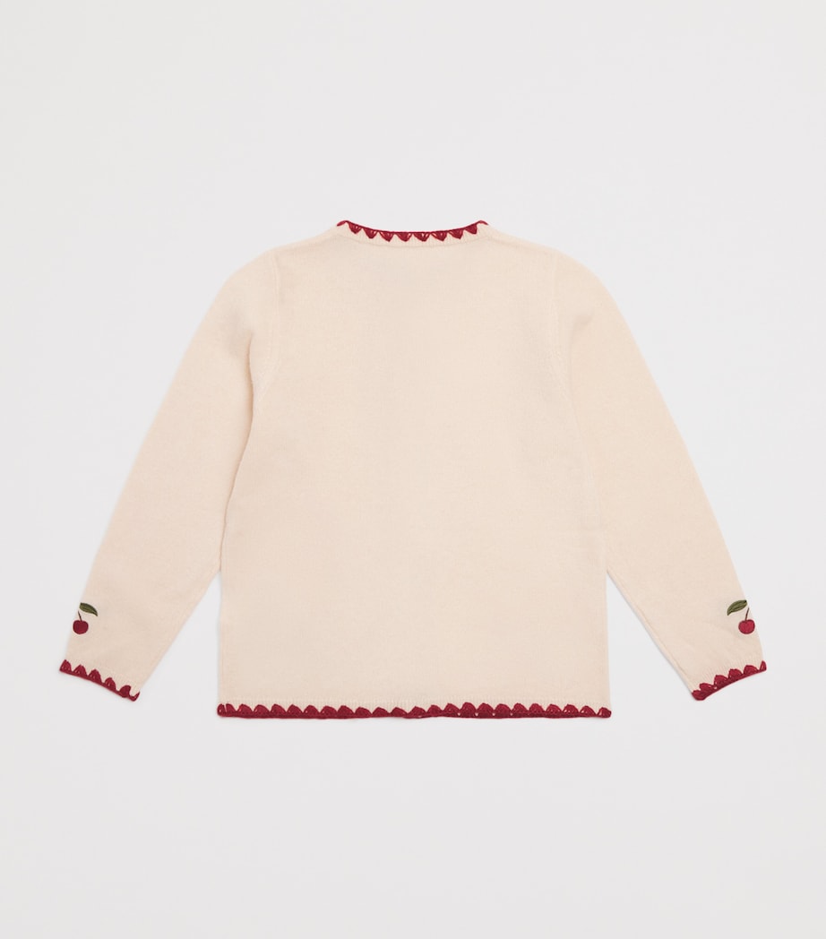 Wool Collette Cardigan (5-10 Years) S00026 OFF WHITE Image 2