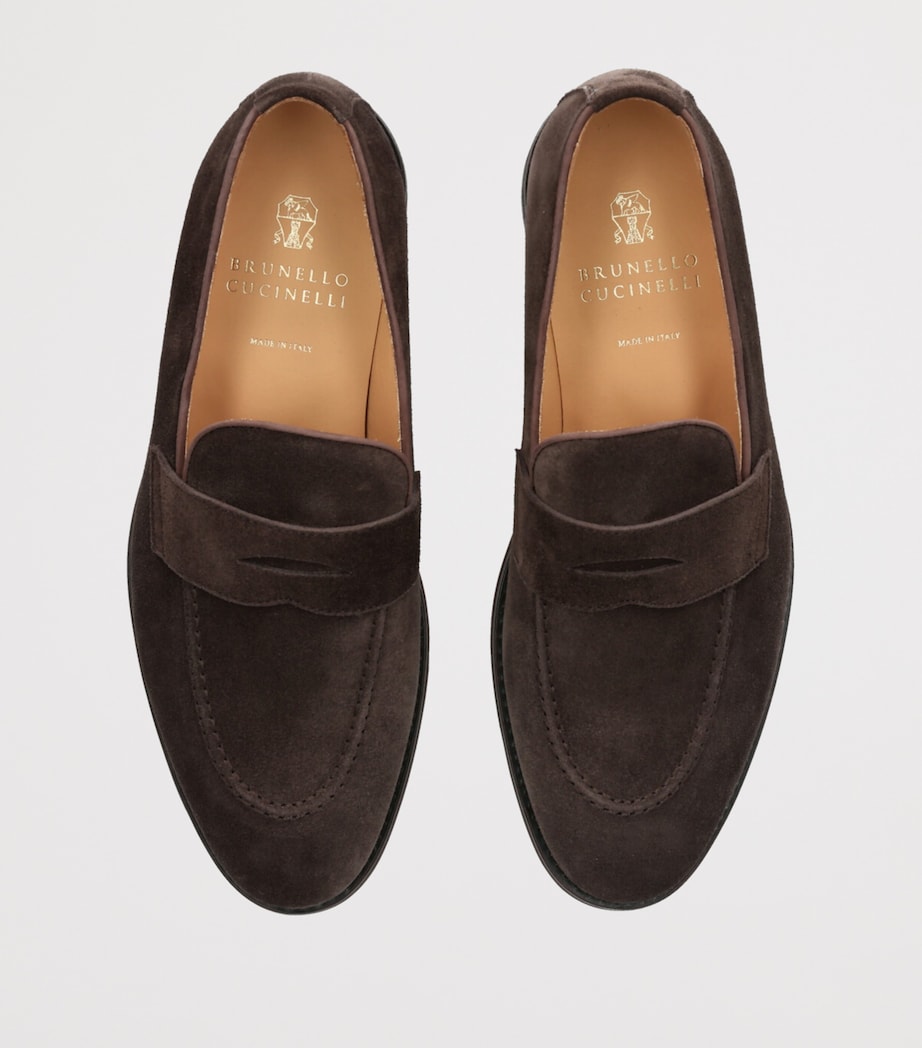 Suede Penny Loafers DARK BROWN Image 4