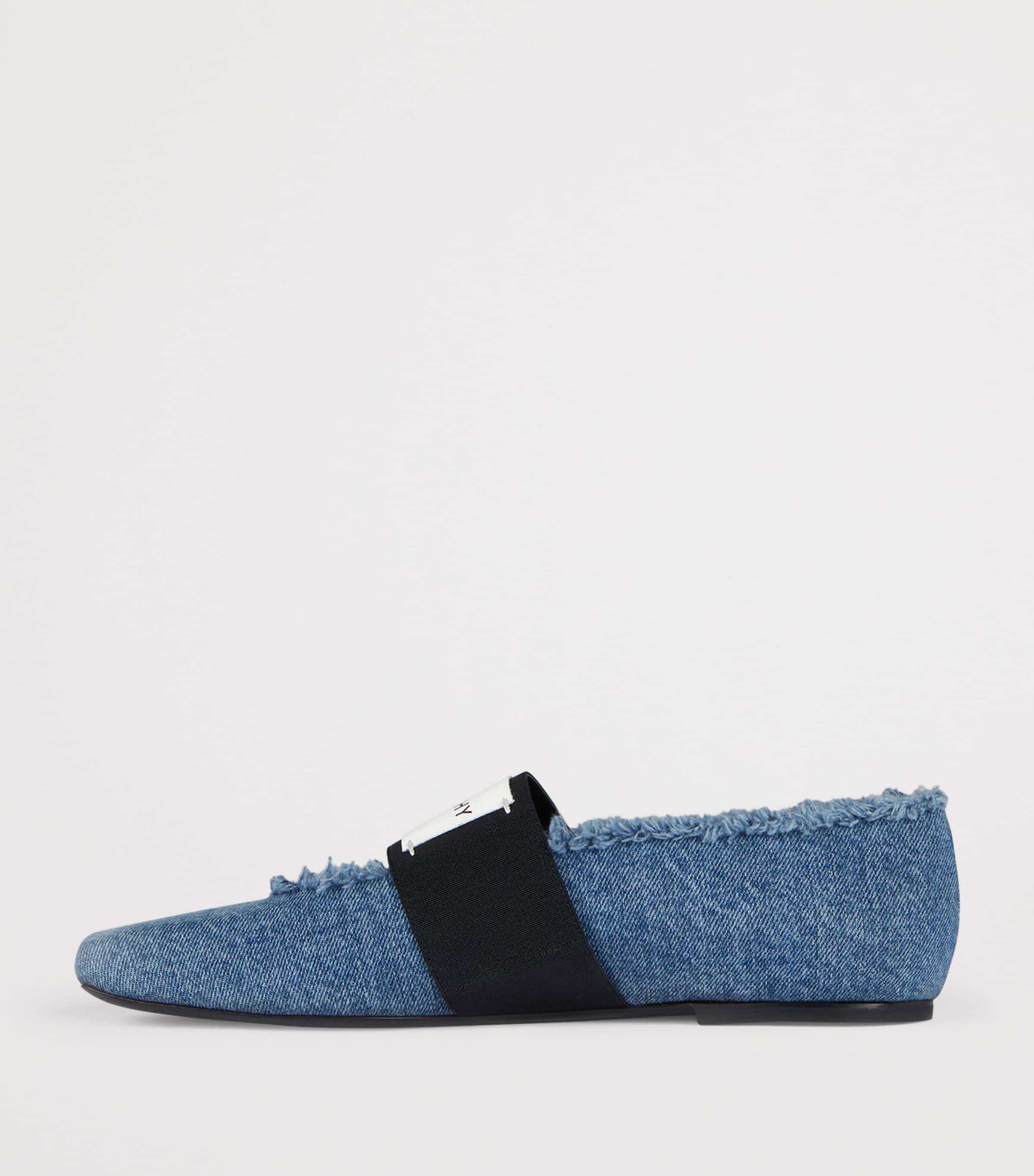 Denim Square-Toe Ballet Flats DENIM BLUE Image 3