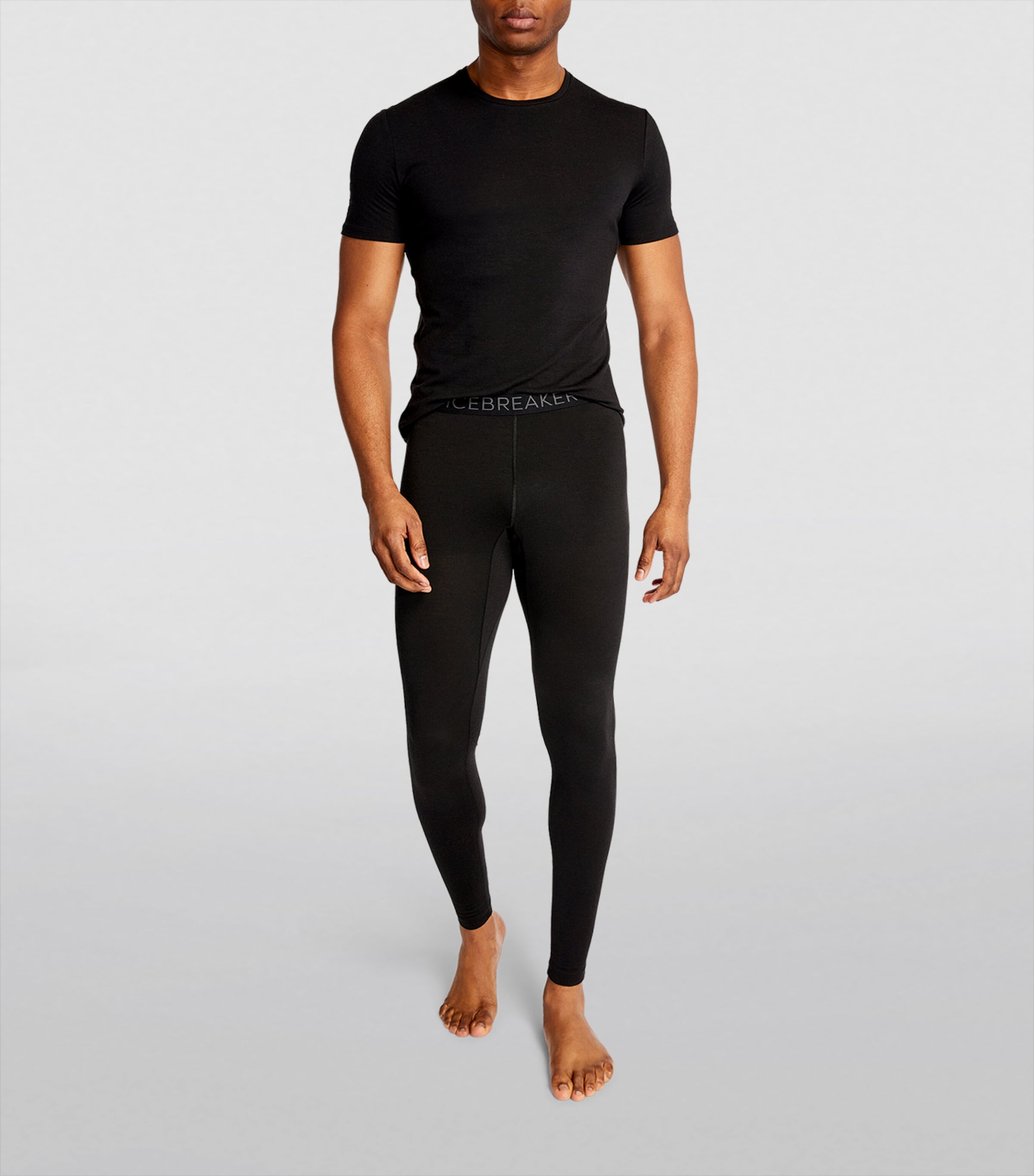 Icebreaker Merino Wool 200 Oasis Base Layer Leggings In Black