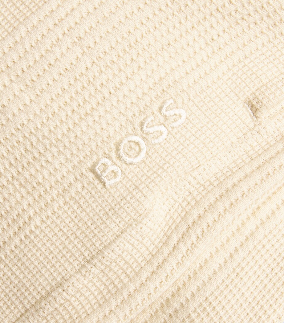 Cotton-Blend Waffle Sweatpants 131-OPEN WHITE Image 5