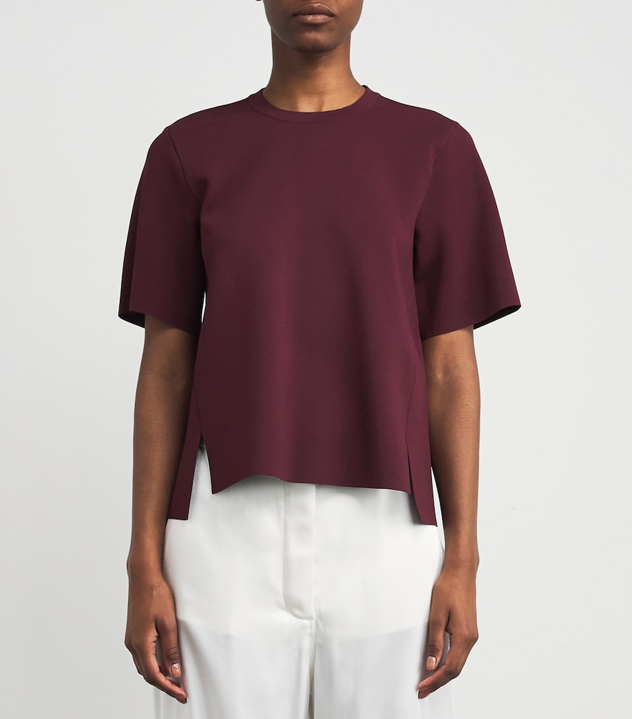 Knit Short-Sleeve Top 6017 BORDEAUX Image 3