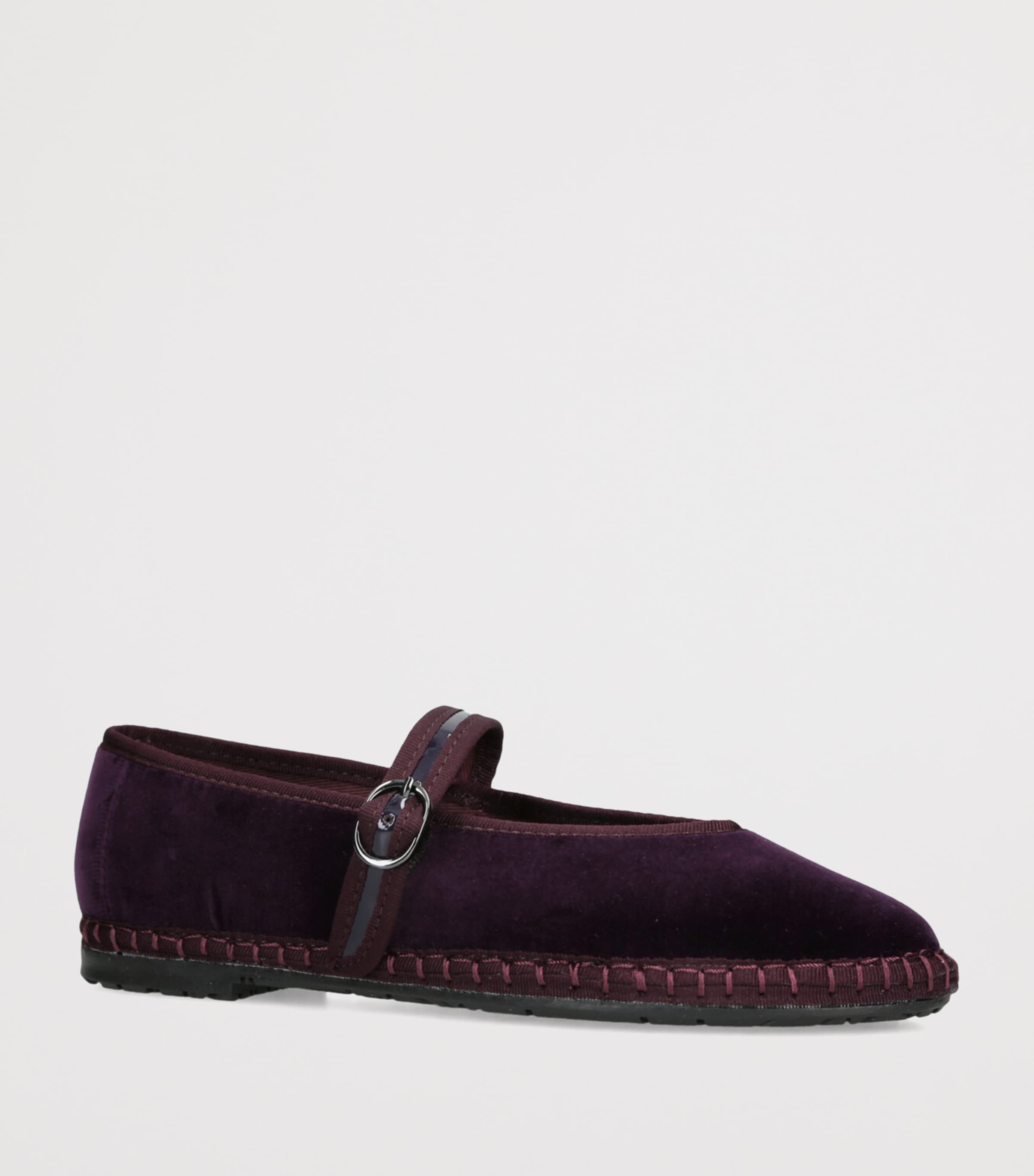 Flabelus Velvet Pierre Mary Janes Purple Image 3