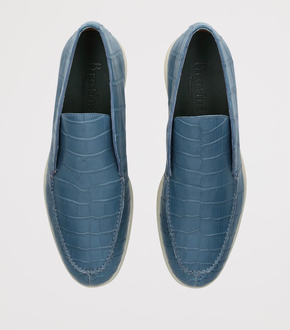 Alligator Skin Ankle Boots BLUE Image 4