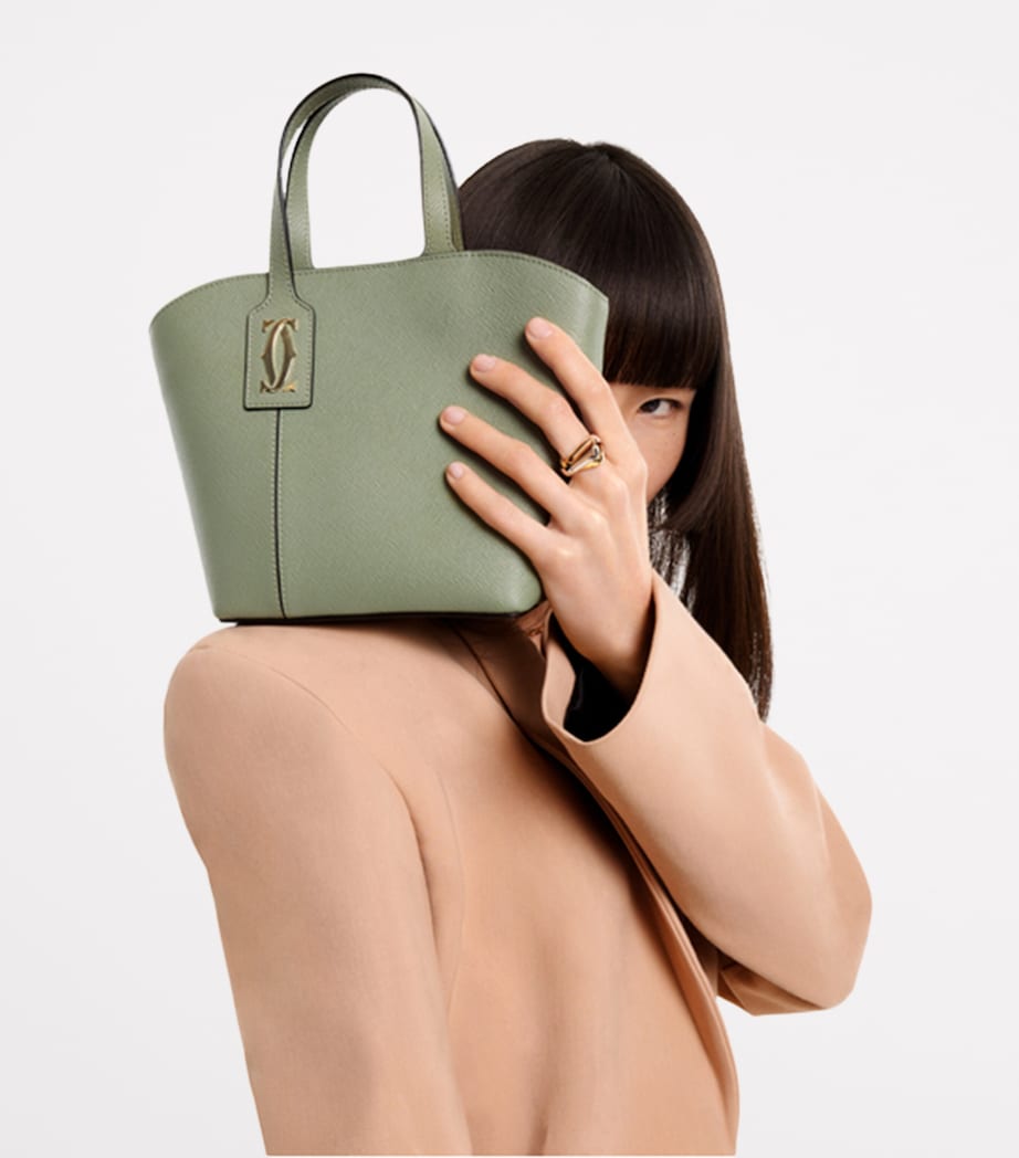 Mini Leather C de Cartier Tote Bag SAGE GREEN Image 7