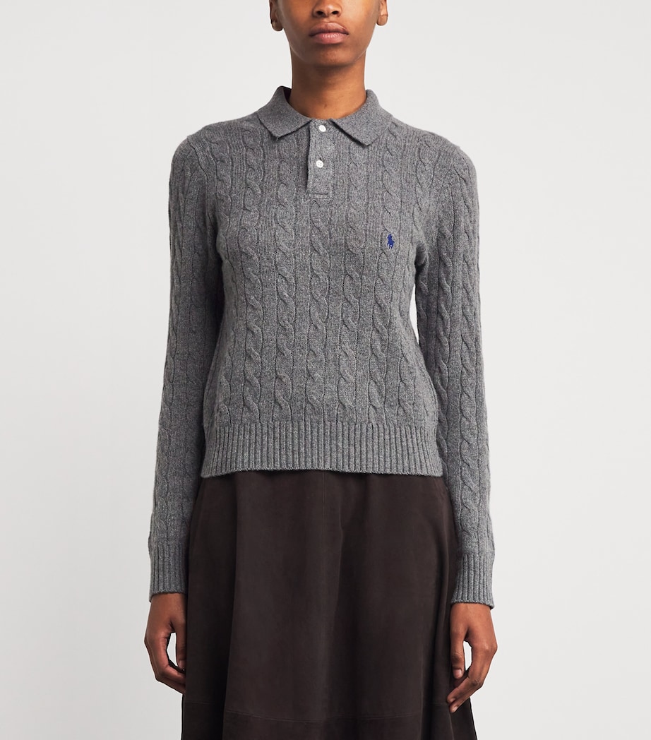 Wool-Cashmere Cable-Knit Sweater BATTALION GRY HEATHR Image 3