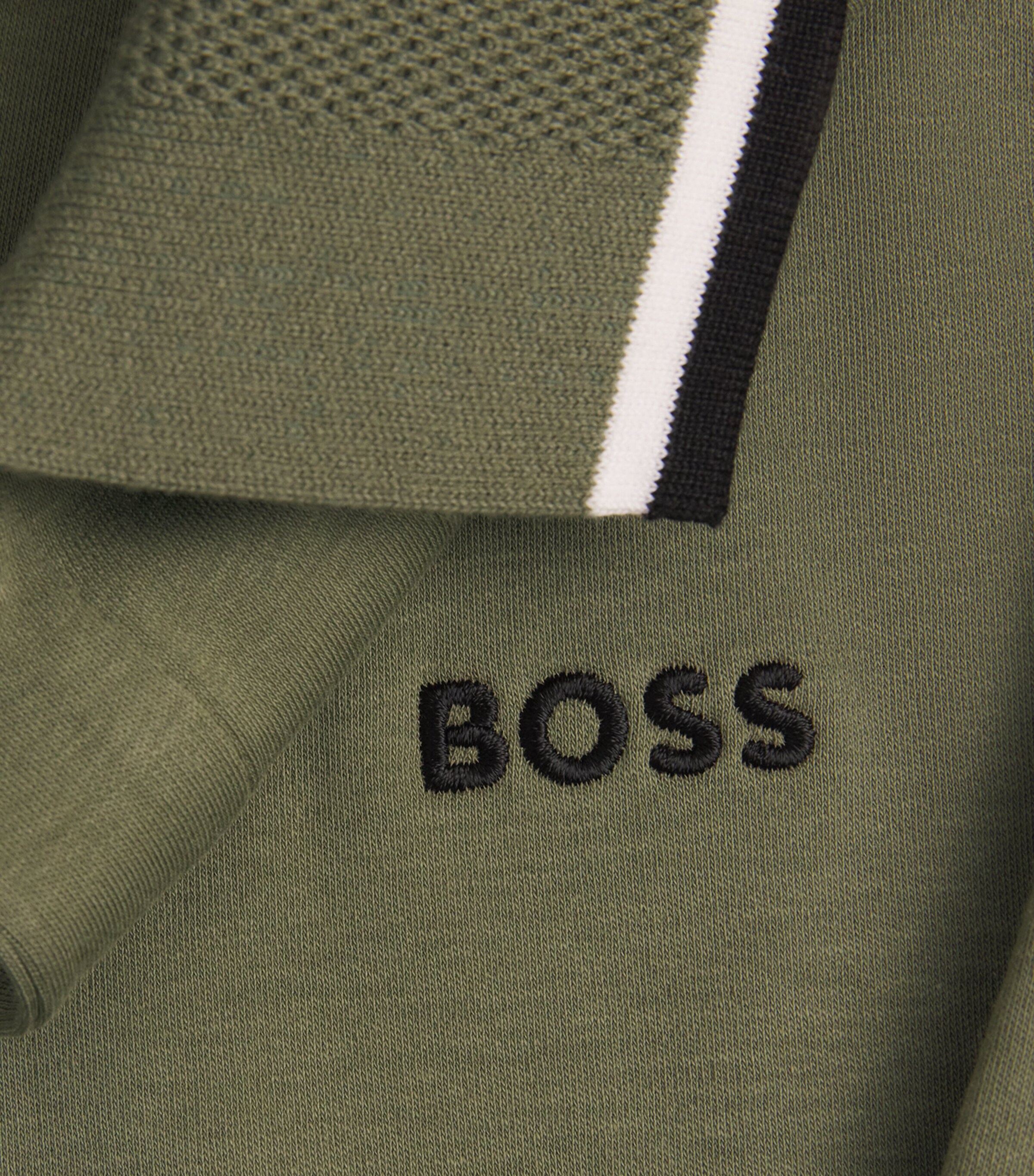 BOSS Mens Pima Cotton Polo Shirt Khaki Image 6