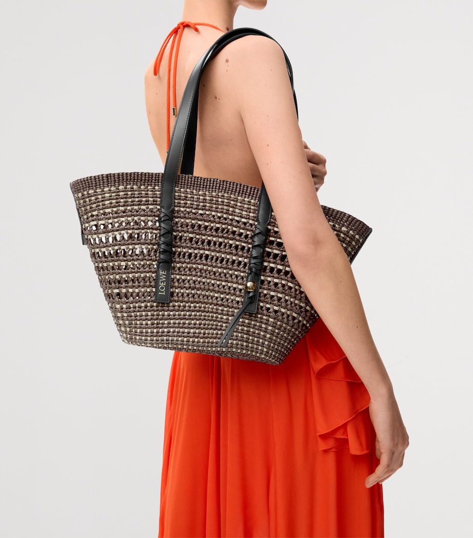 LOEWE x Paula’s Ibiza Medium Braid Basket Bag Khaki/natural Image 6