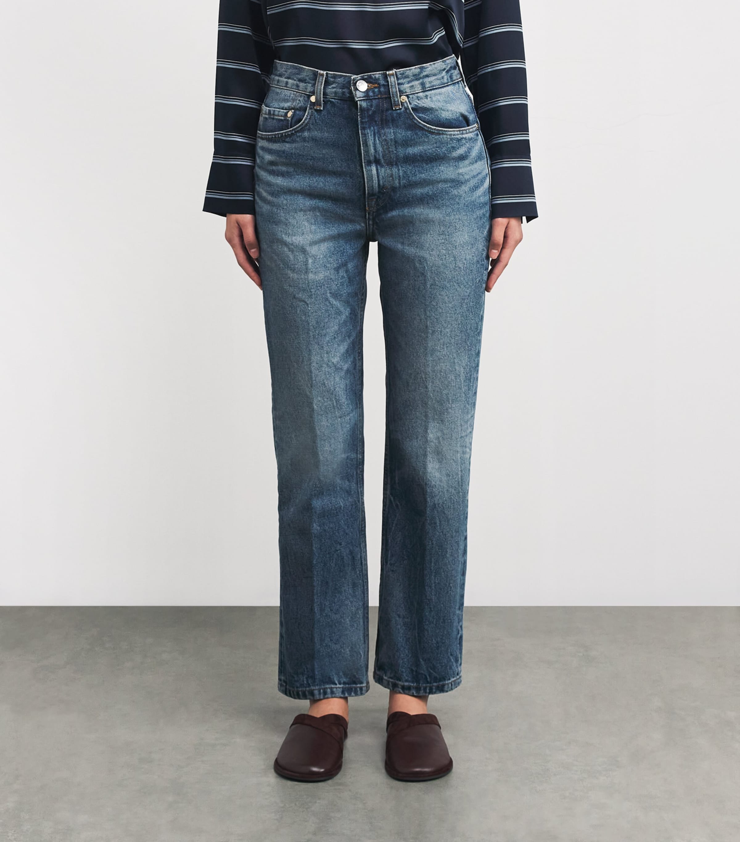Mid-Rise Straight Jeans BLUE JEAN Image 3