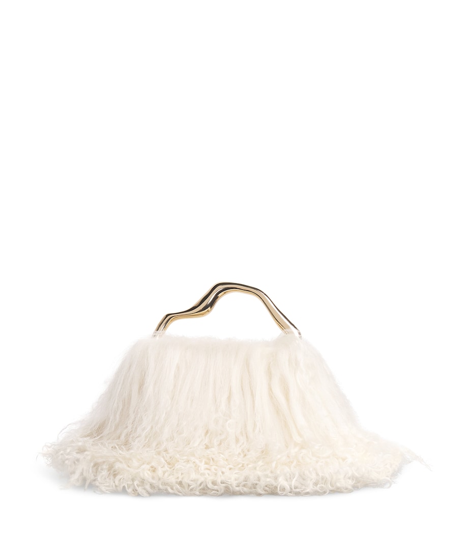 Cult Gaia Mini Shearling Solene Top-Handle Bag Natural Shearling Image 1