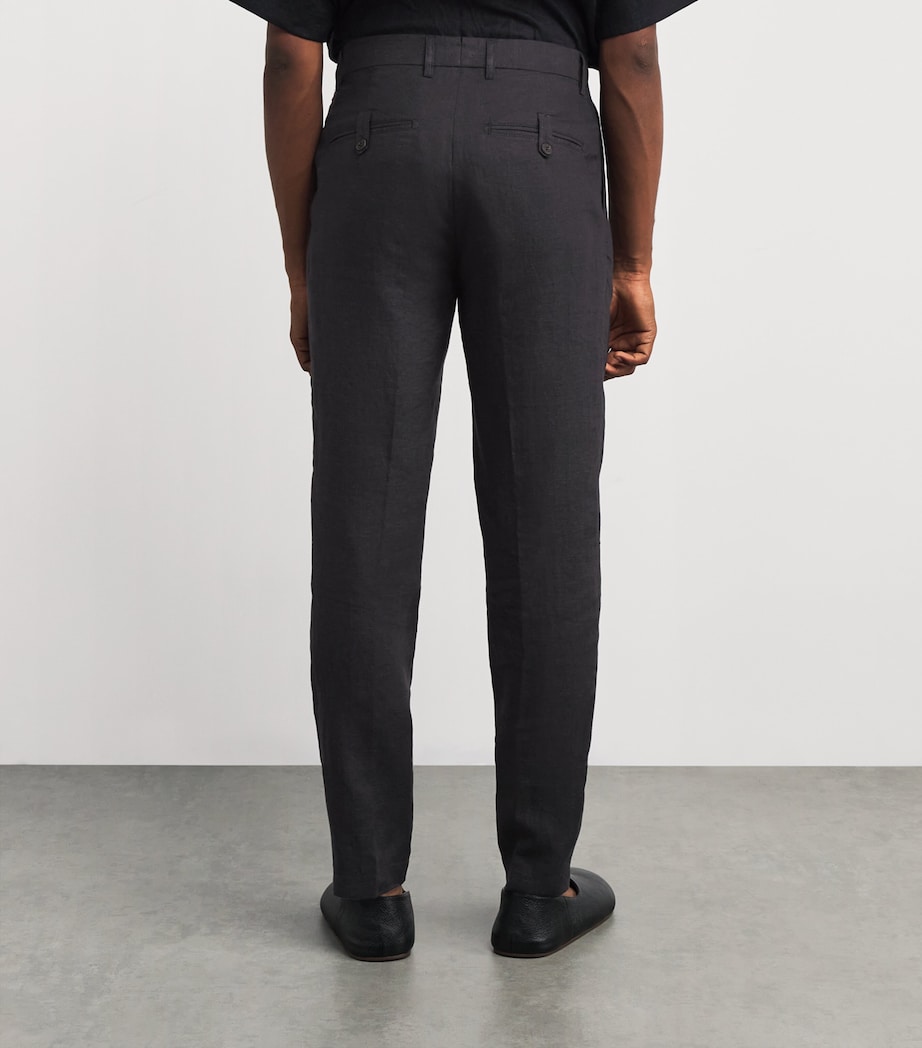 x Harrods Linen Tailored Trousers NERO Image 4
