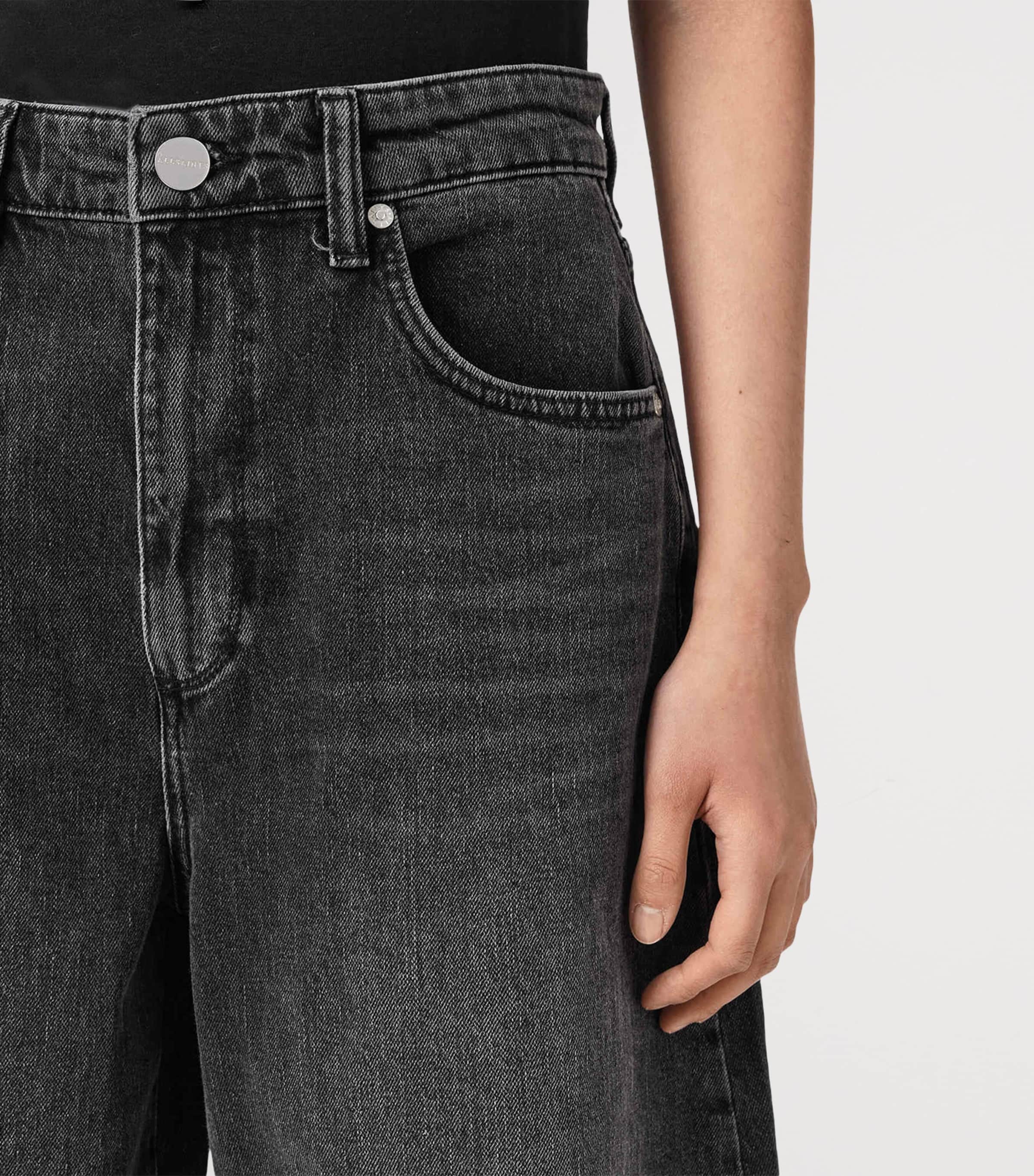 AllSaints Womens Payton Crop Jeans Washed Black Image 5