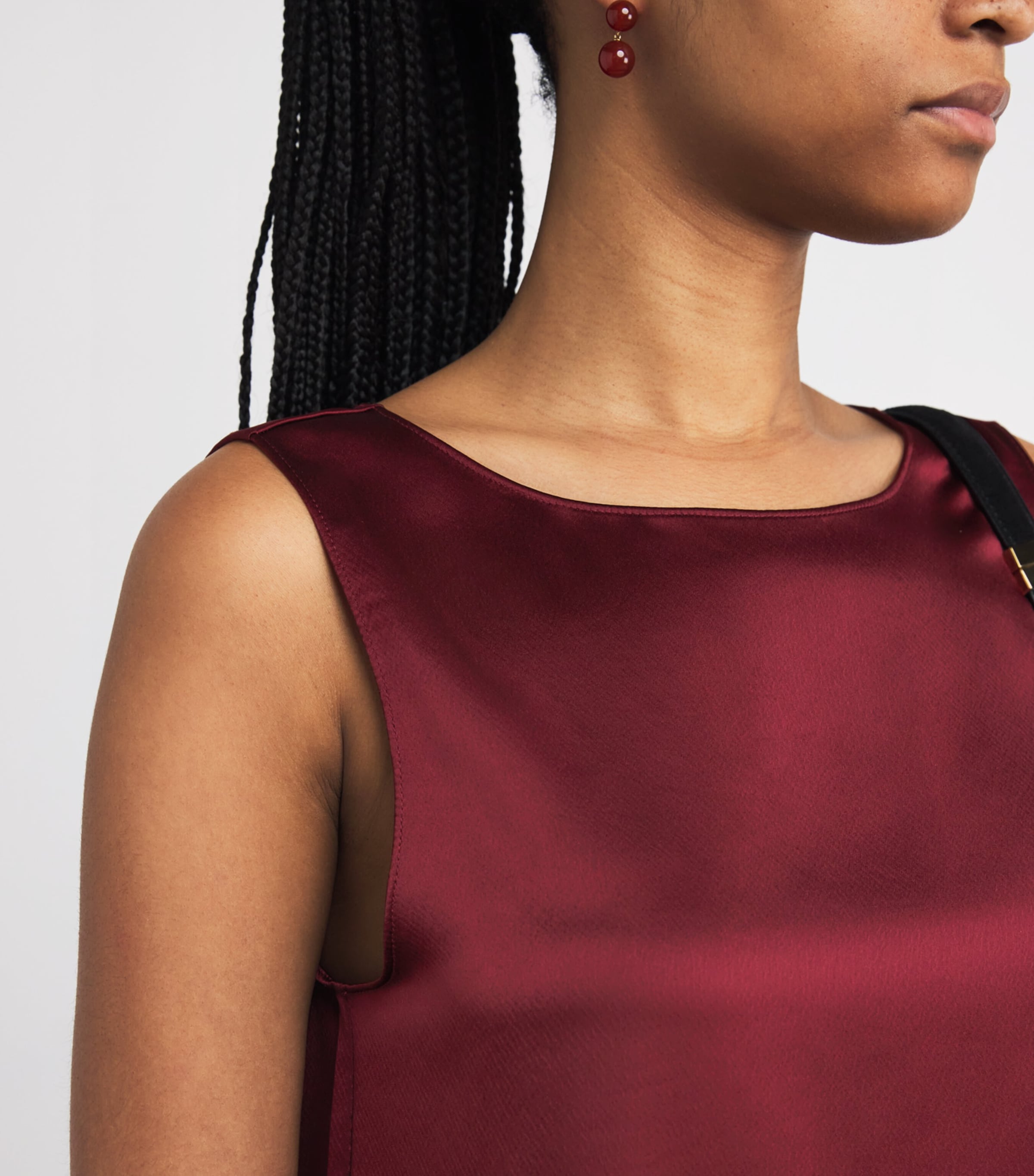 Satin Barb Tank Top BORDEAUX Image 5