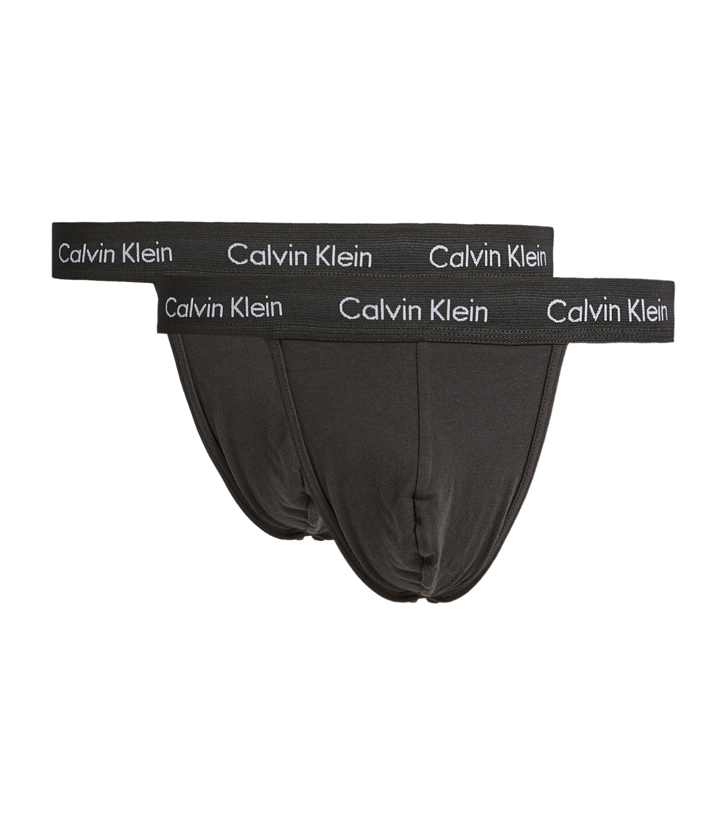 Calvin Klein Stretch-cotton Thong Briefs In Black