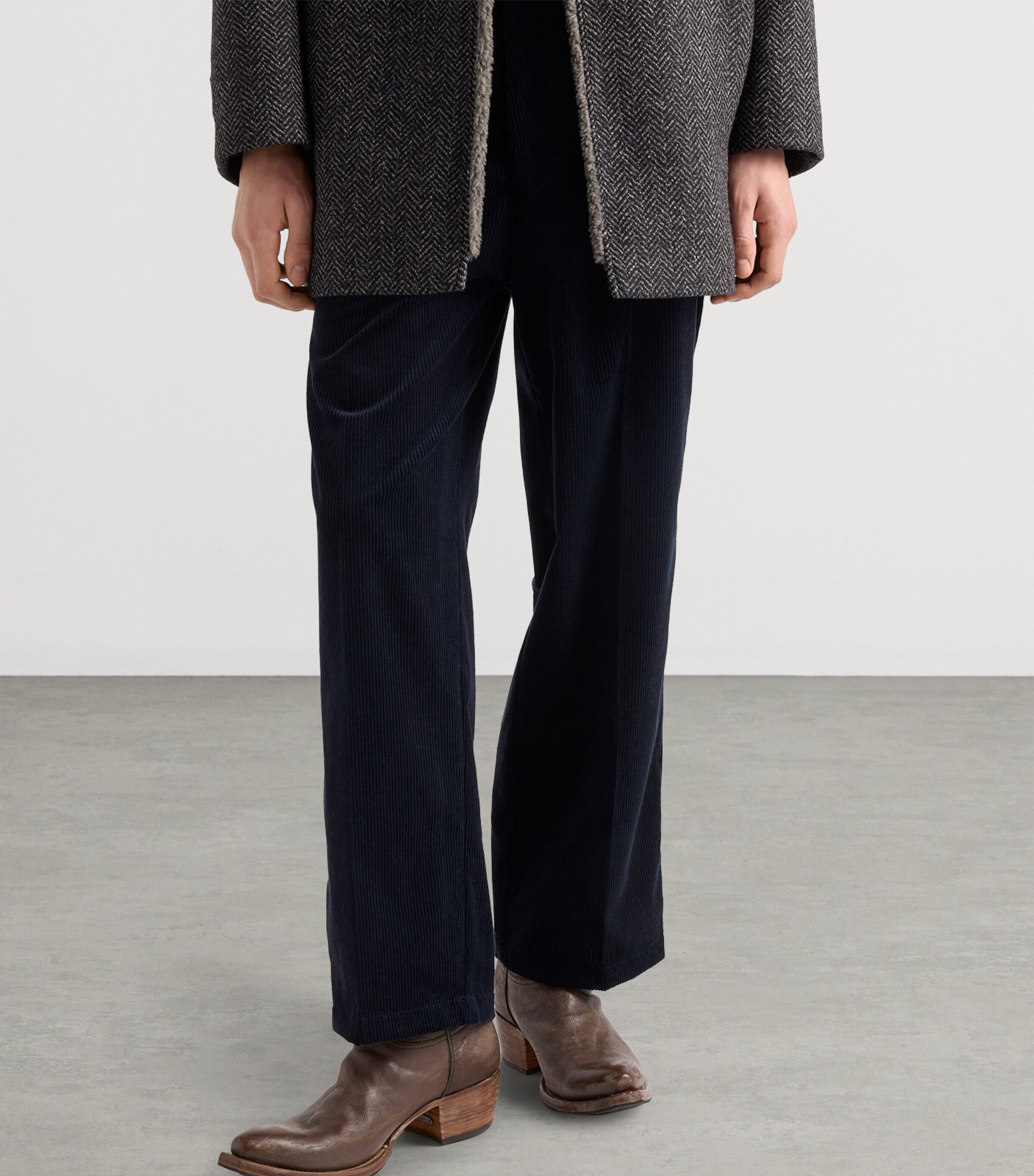 Cotton-Cashmere Corduroy Straight Trousers F0SVF Image 4