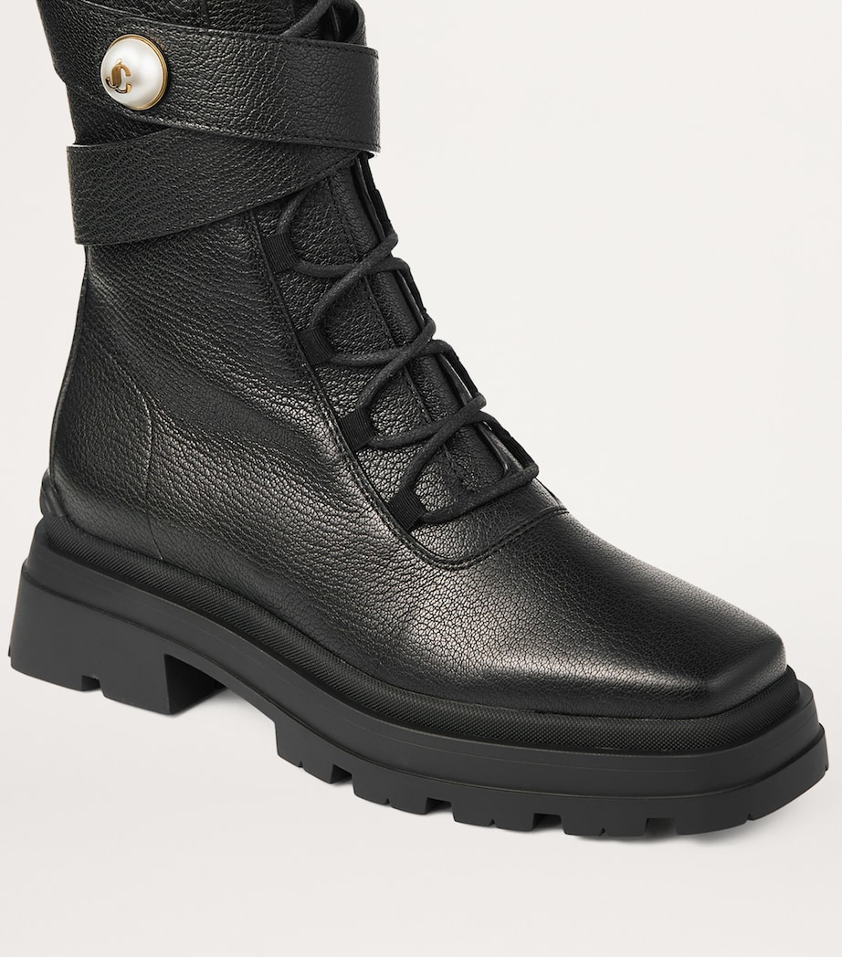 Noemi 45 Leather Biker Boots BLACK Image 3