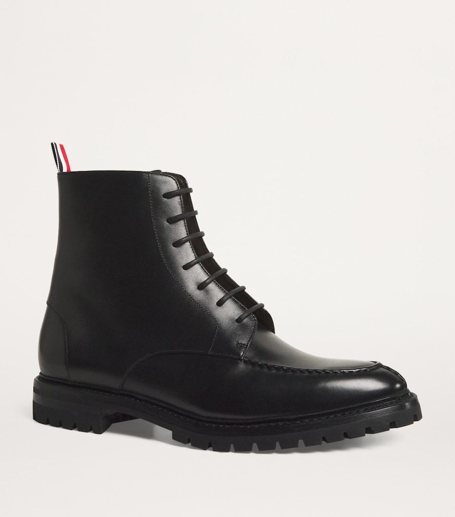 Leather Commando Boots BLACK Image 4