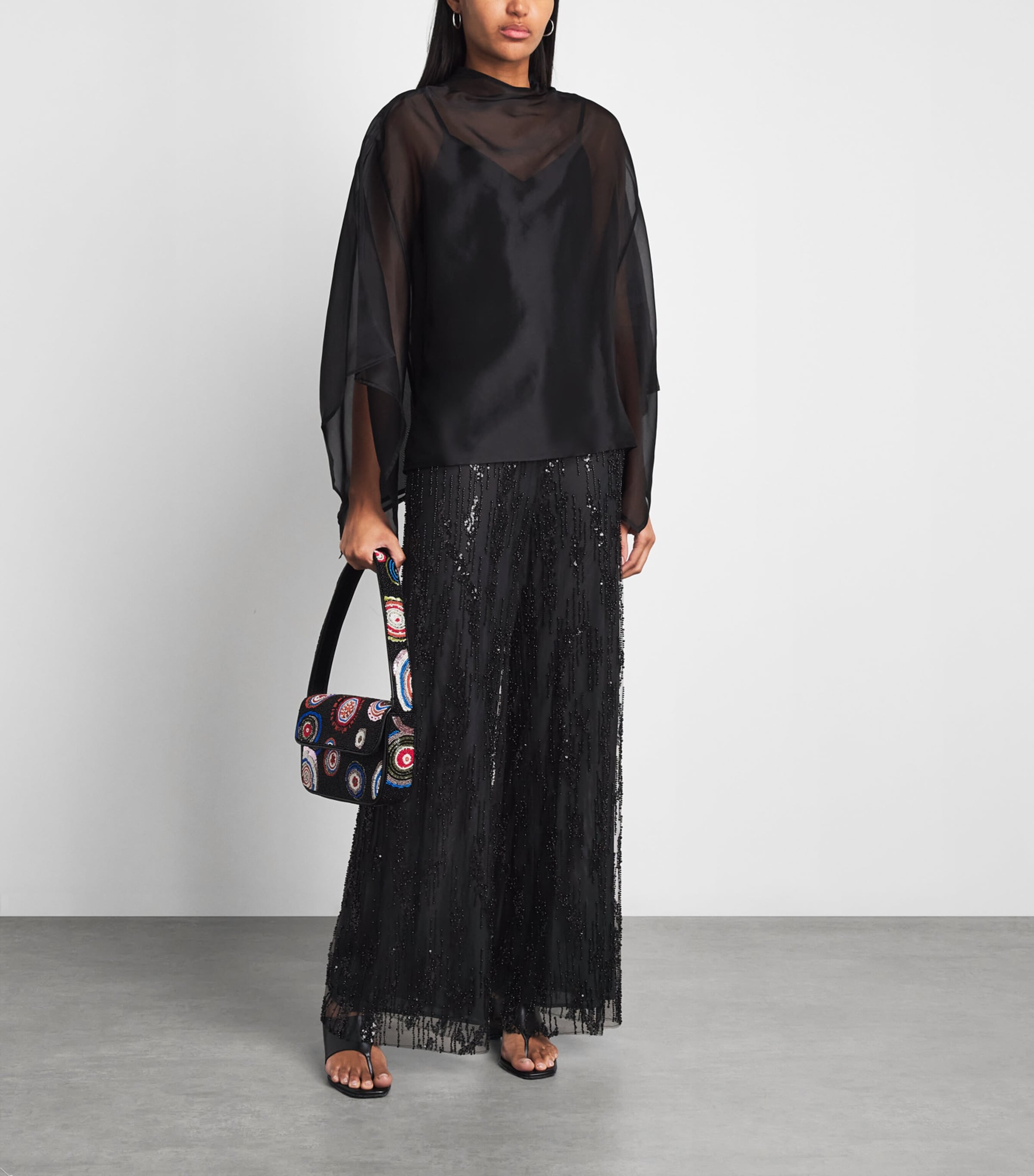STAUD Womens Embellished Jayden Trousers Blk Black Image 2