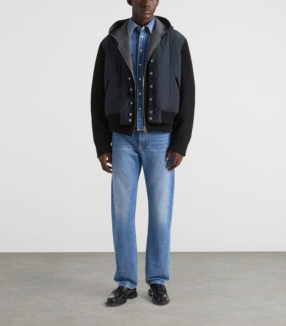 Quilted Bomber Jacket BLACK Image 3