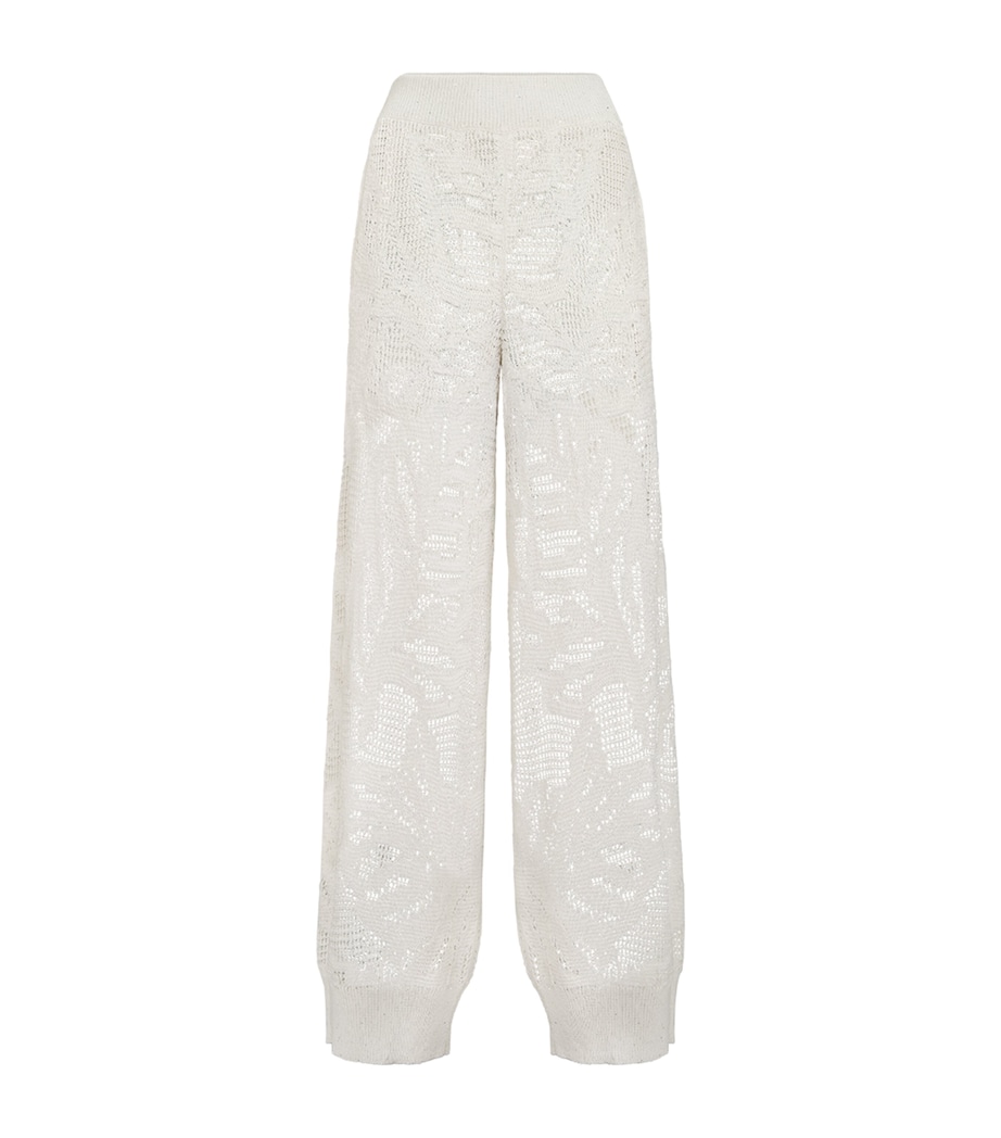 Brunello Cucinelli Womens Linen-Cotton Lace-Effect Sweatpants Image 1
