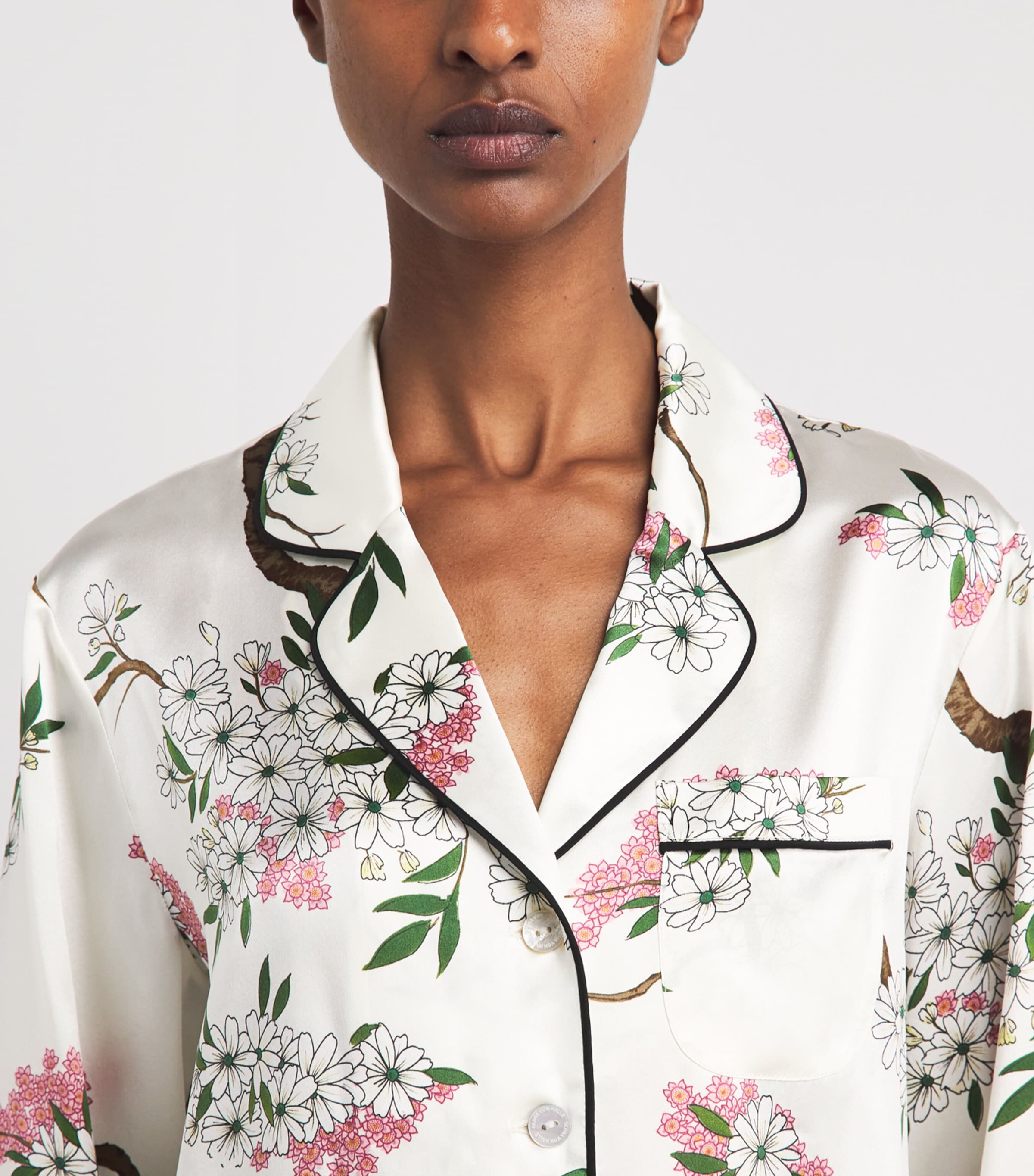 Olivia von Halle Womens Silk Floral Lila Pyjama Set Ana Image 3