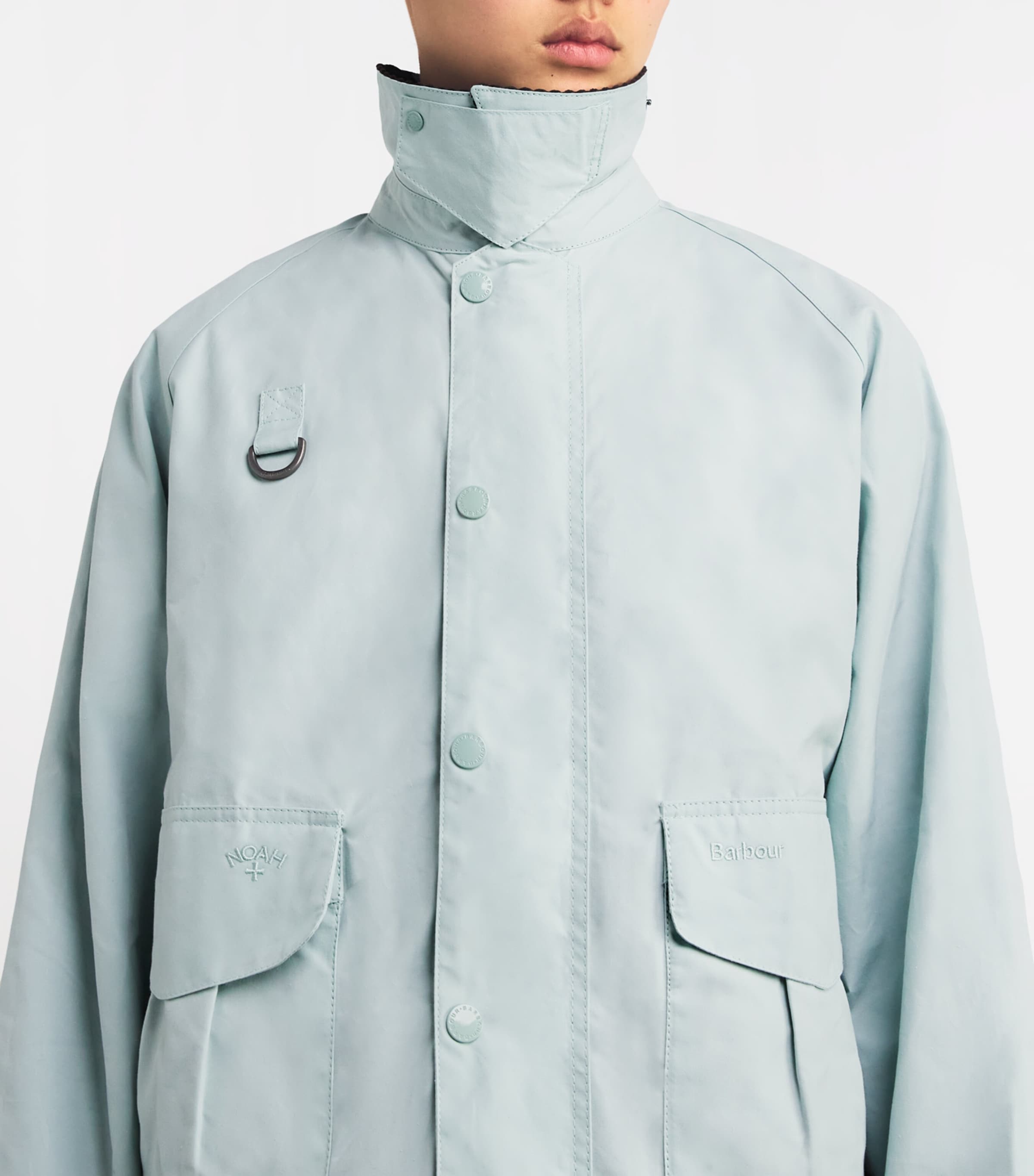 Barbour Mens x NOAH Wading Jacket Ice Blue Image 6