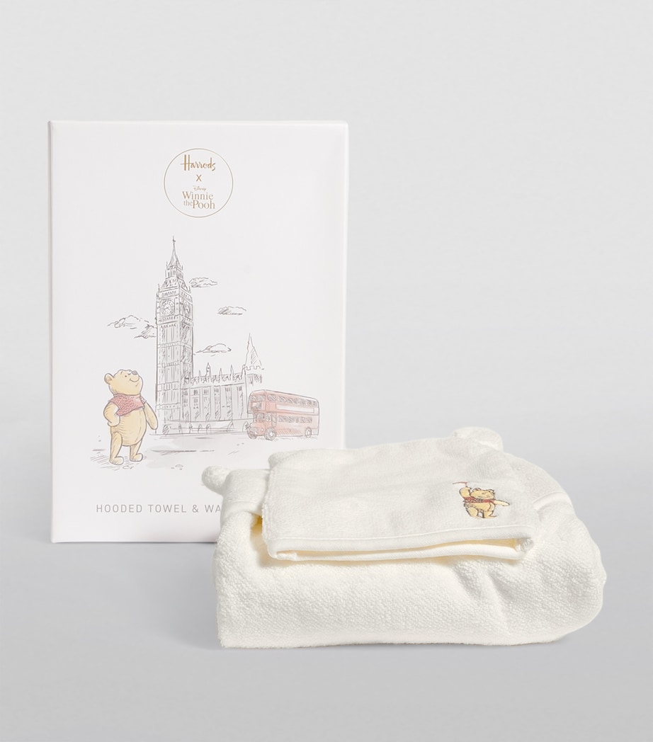 x Winnie The Pooh Towel and Bath Mitt Set WHITE Image 2